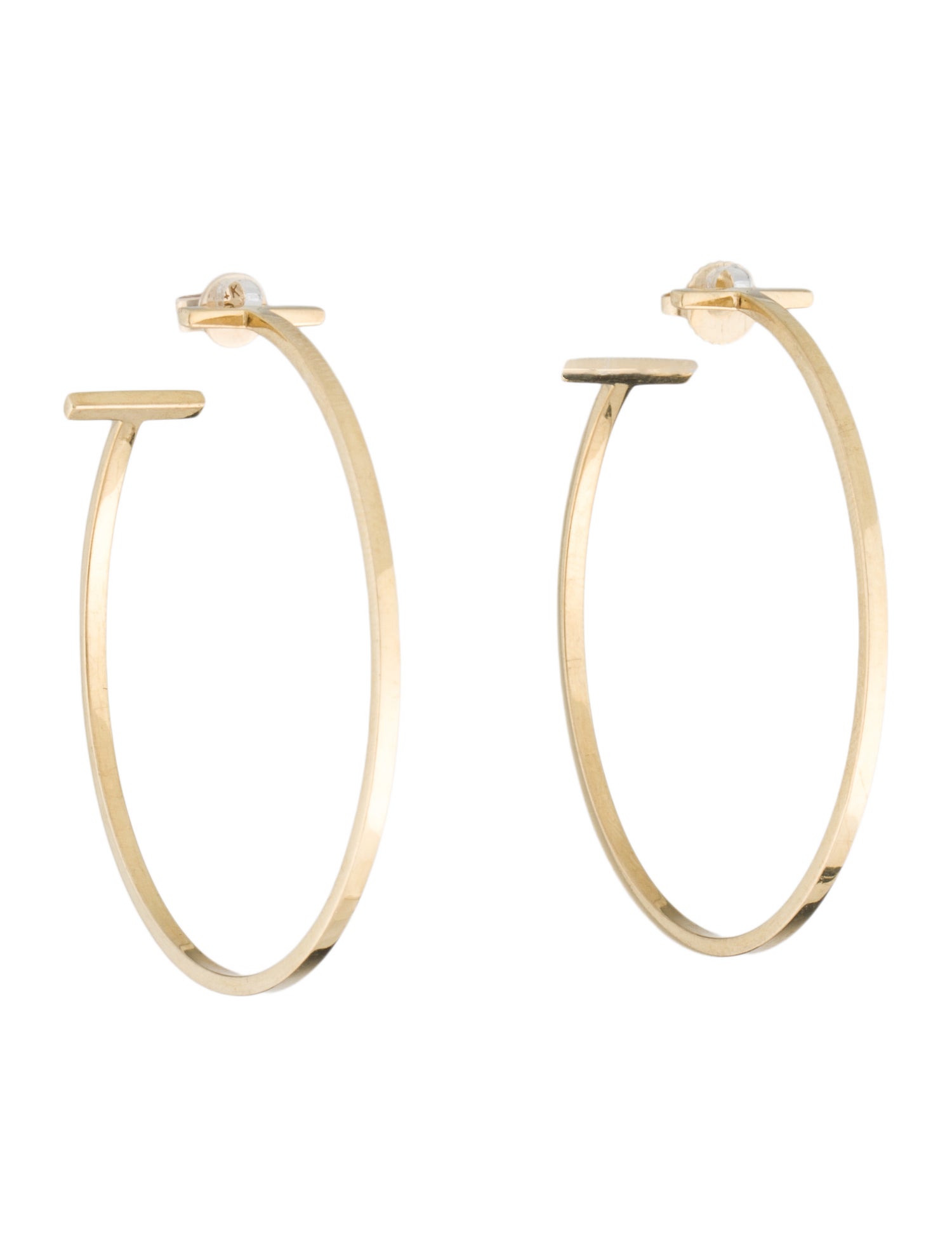 Tiffany & Co. 18K T Wire Hoop Earrings