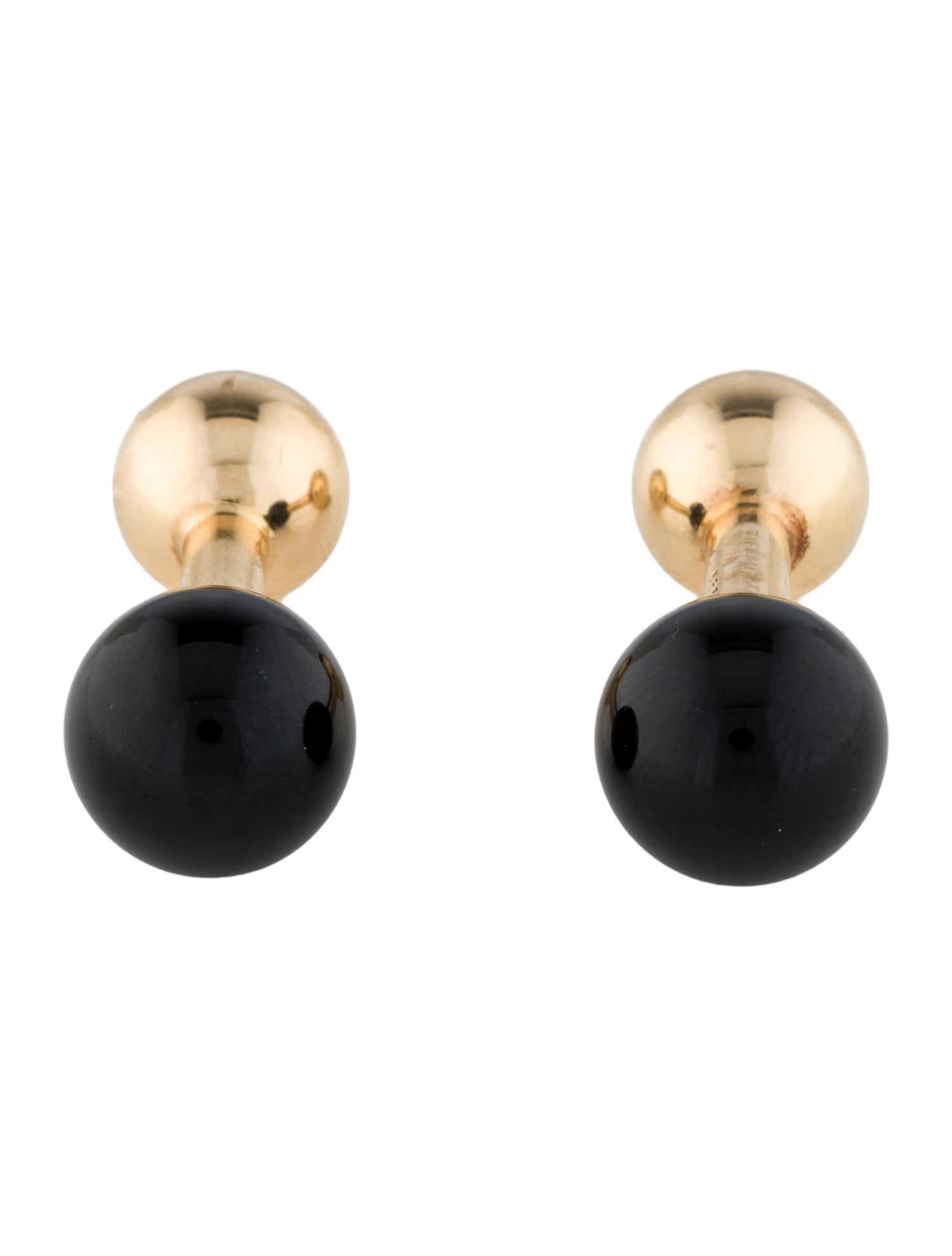 Tiffany & Co. 14K Onyx Ball Cufflinks