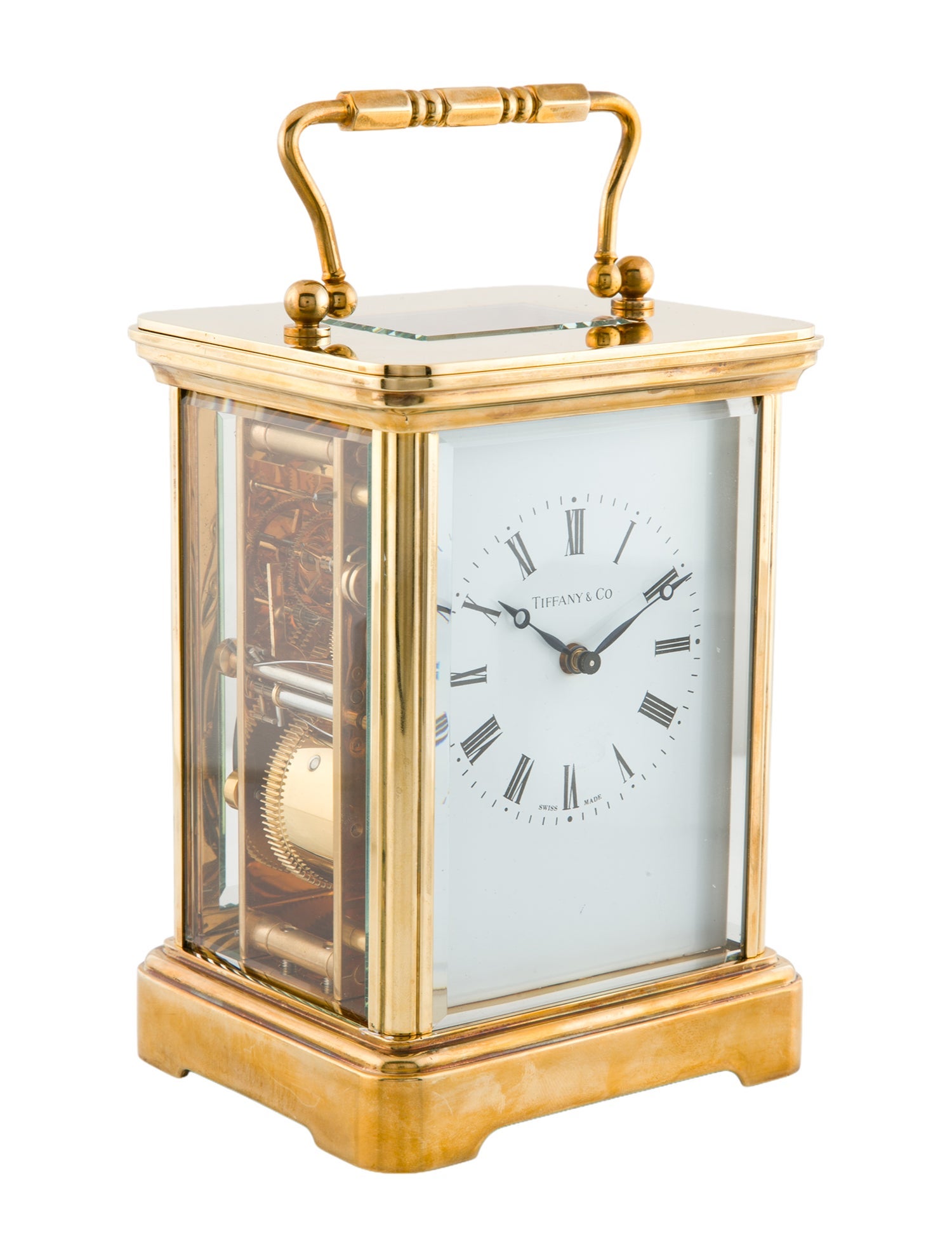Tiffany & Co. Brass Carriage Desk Clock