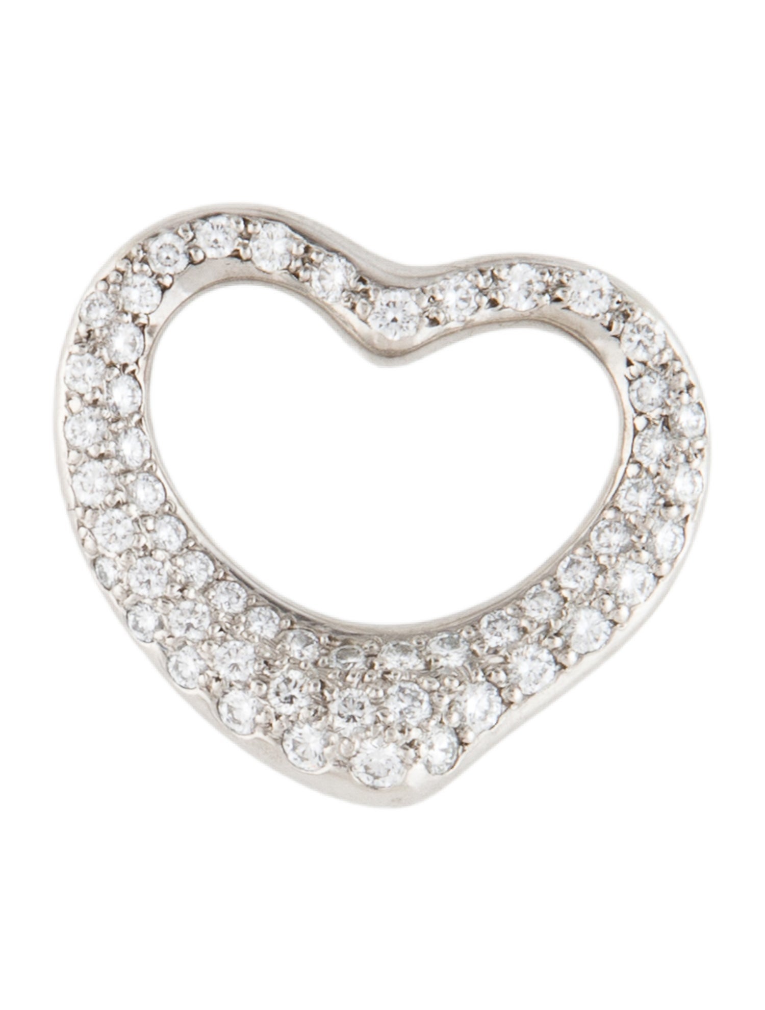 Tiffany & Co. Platinum Diamond Open Heart Pendant