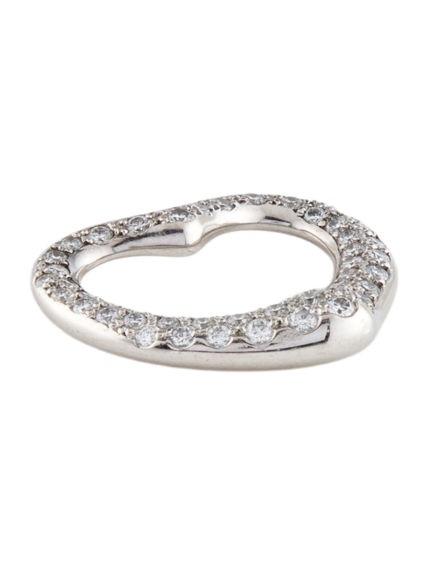 Tiffany & Co. Platinum Diamond Open Heart Pendant