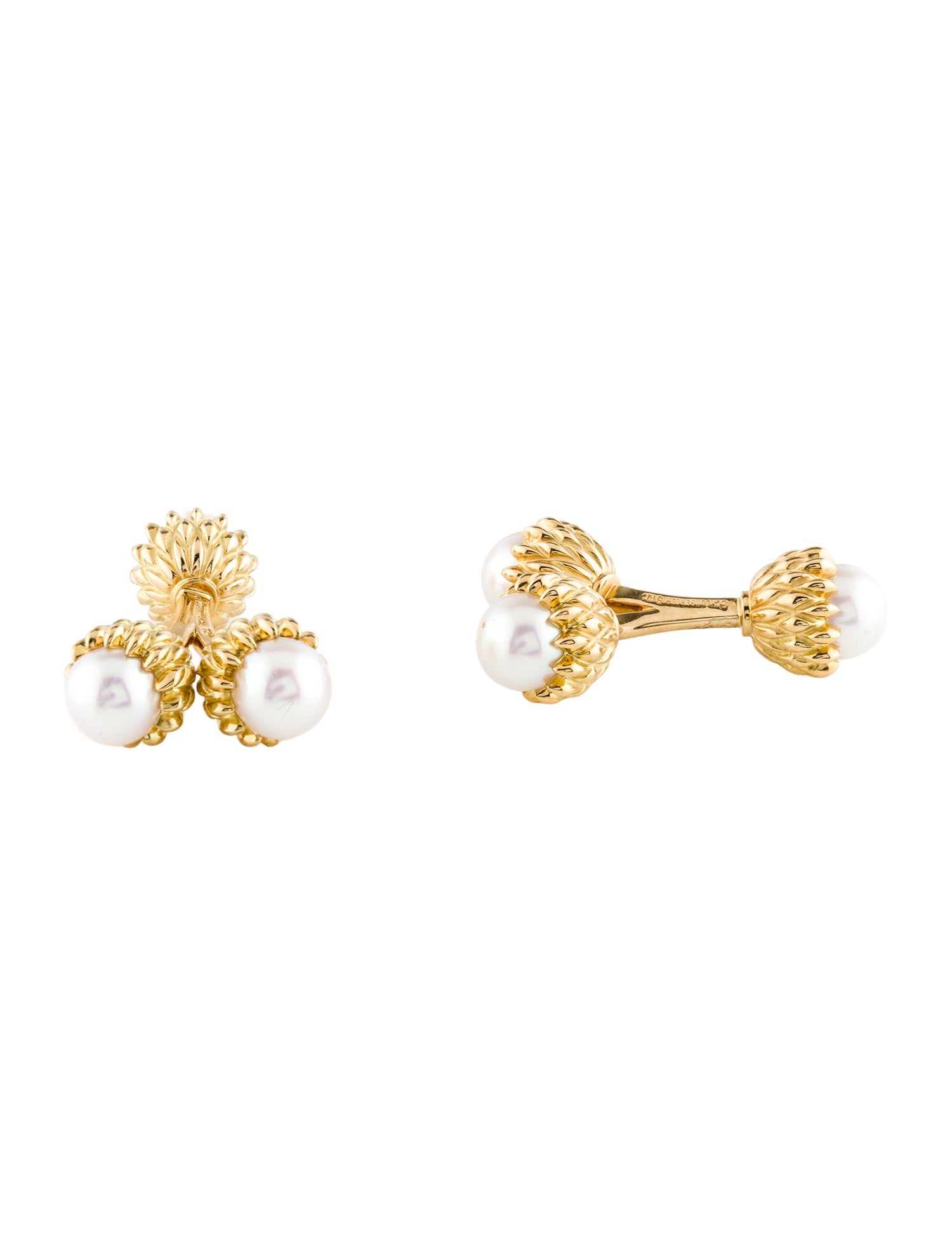 Tiffany & Co. 18K Pearl Cufflinks & Shirt Studs Set