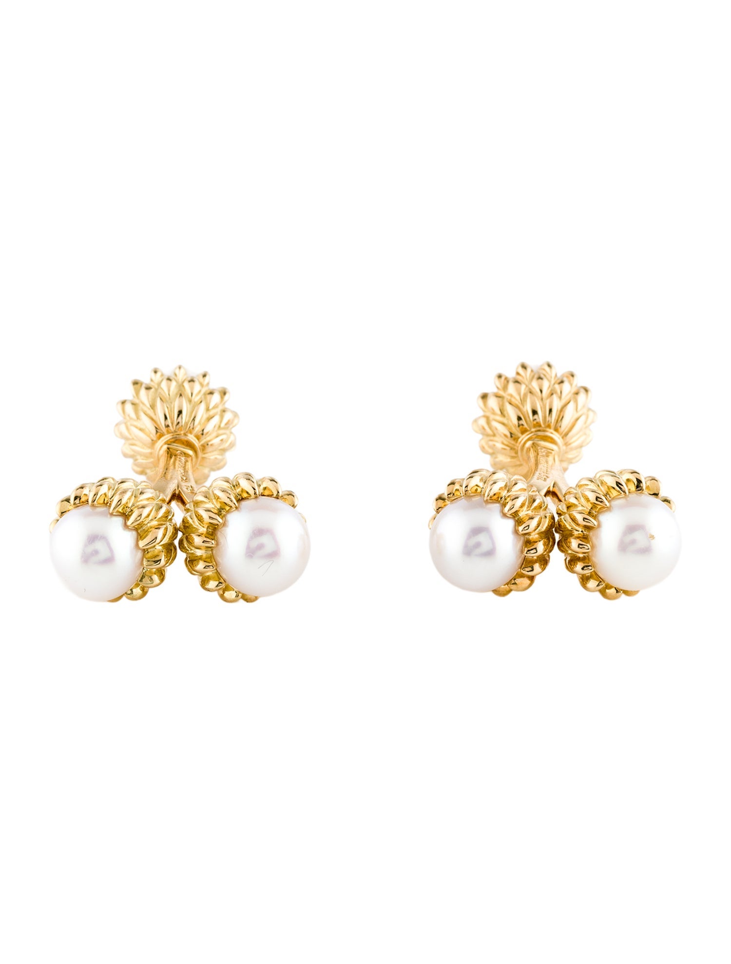 Tiffany & Co. 18K Pearl Cufflinks & Shirt Studs Set