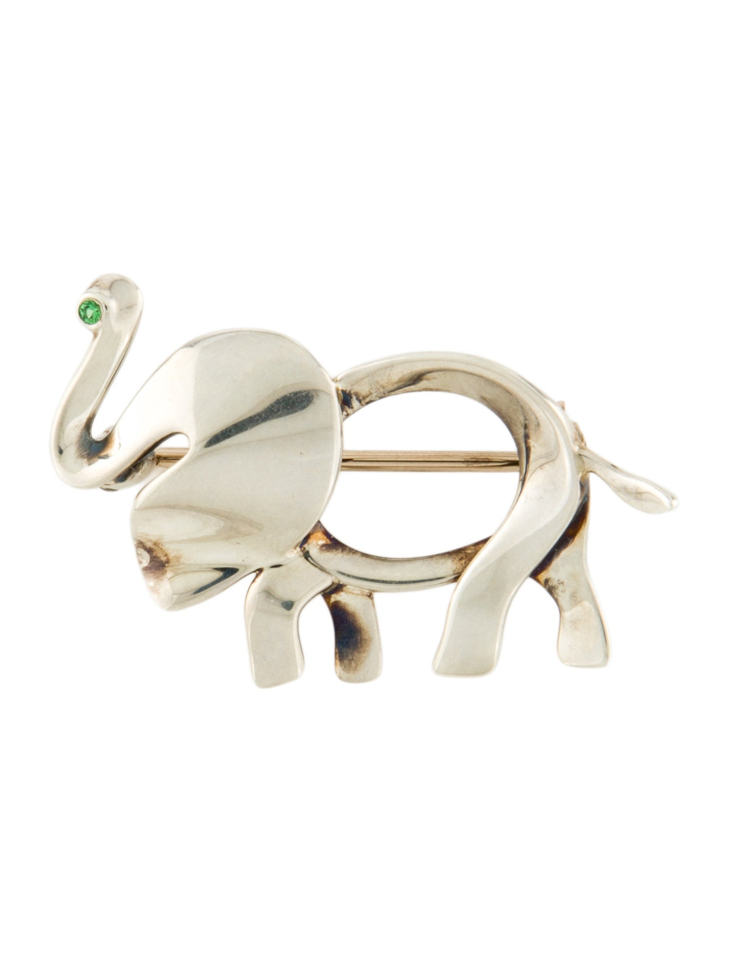 Tiffany & Co. Tsavorite Garnet Elephant Pin Brooch