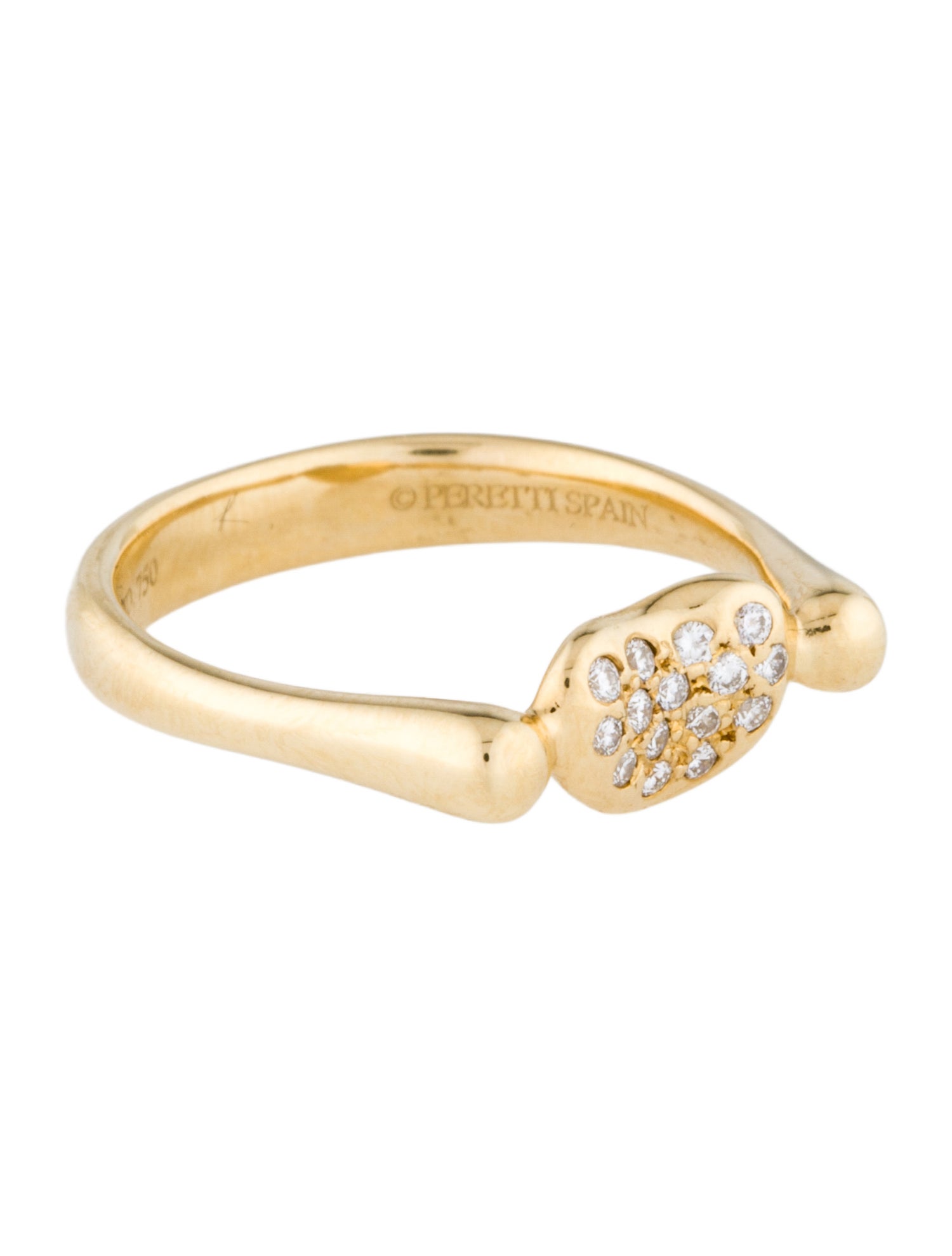 Tiffany & Co. Vintage 18K Diamond Bean Ring