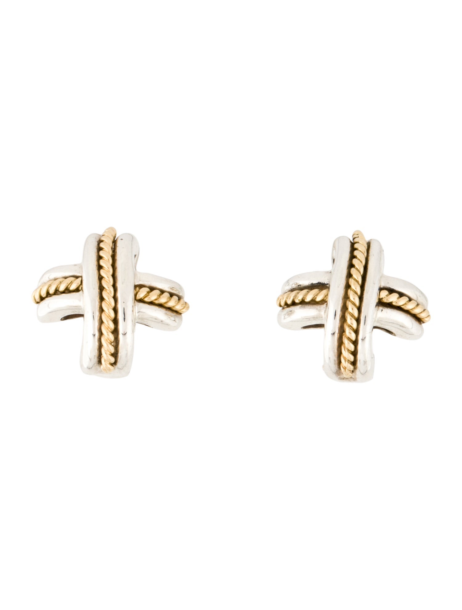 Tiffany & Co. Vintage Two-Tone X Earclips