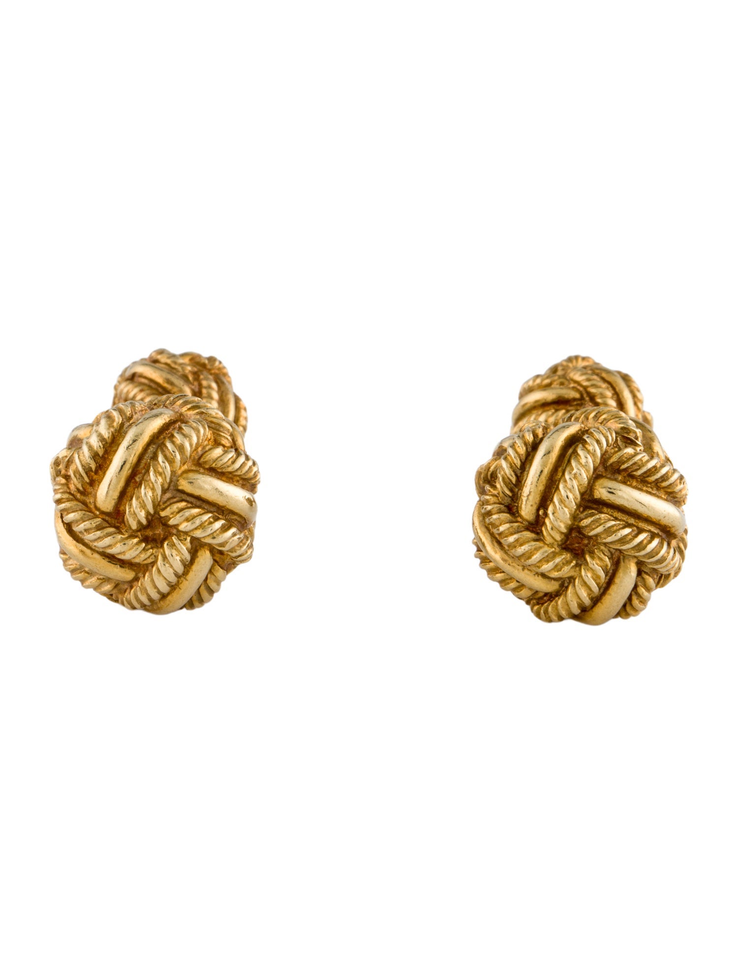 Tiffany & Co. Vintage 18K Schlumberger Woven Knot Cufflinks