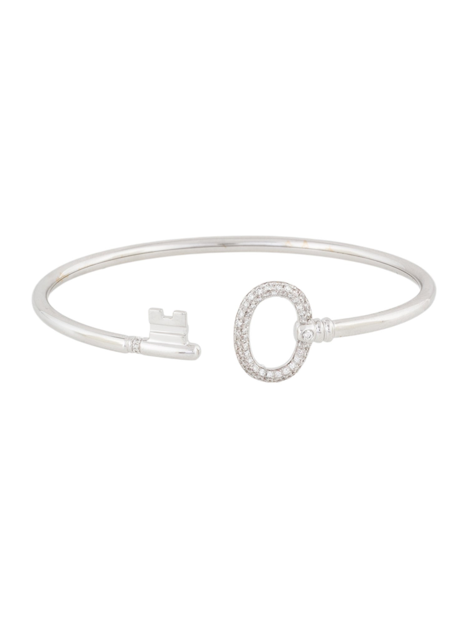Tiffany & Co. 18K Diamond Oval Key Wire Bracelet
