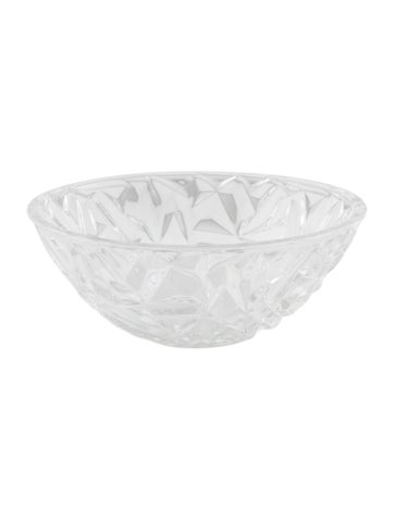 Pre-owned Tiffany & Co Rock Cut Crystal Bowl In Transparent