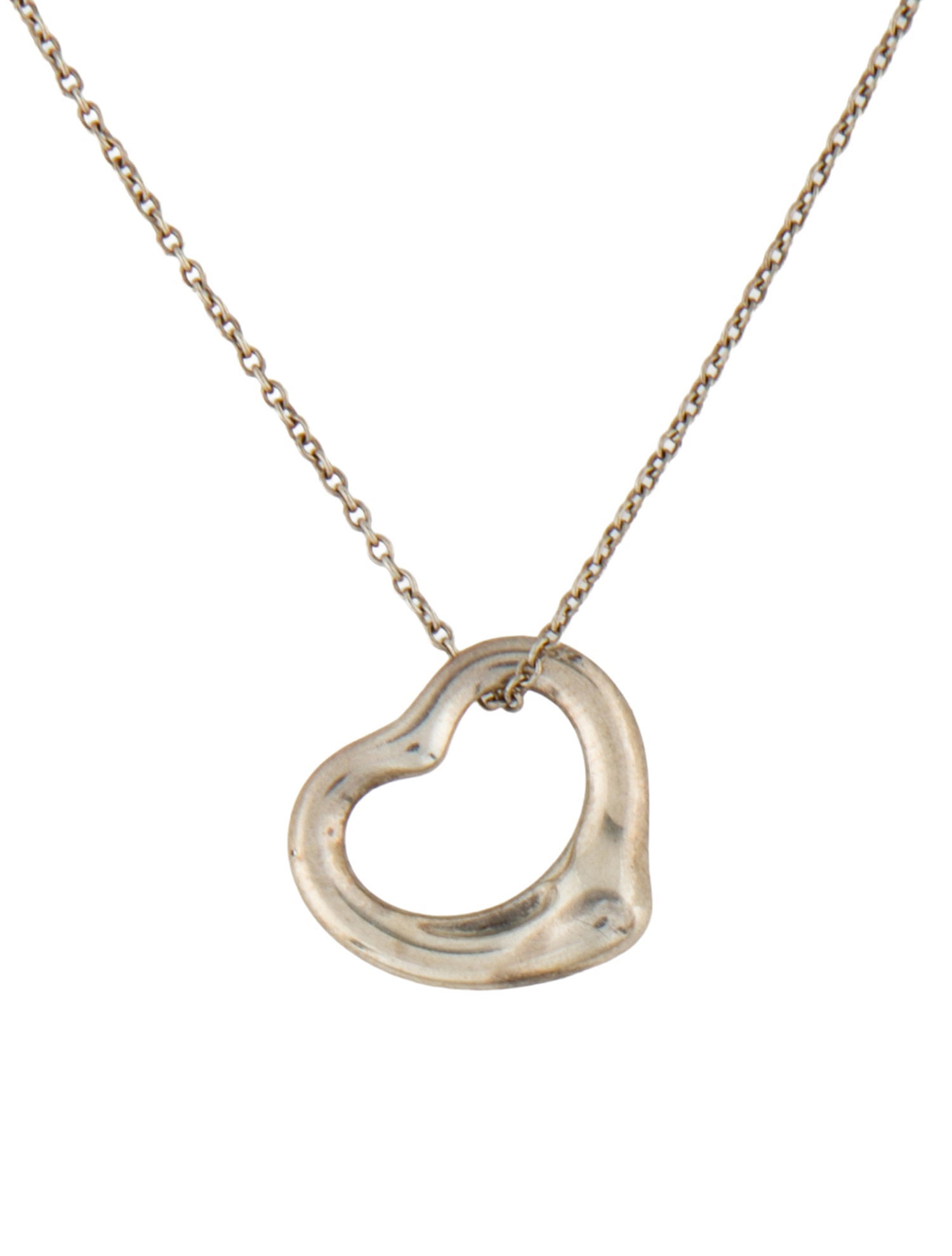 Tiffany & Co. Open Heart Pendant Necklace