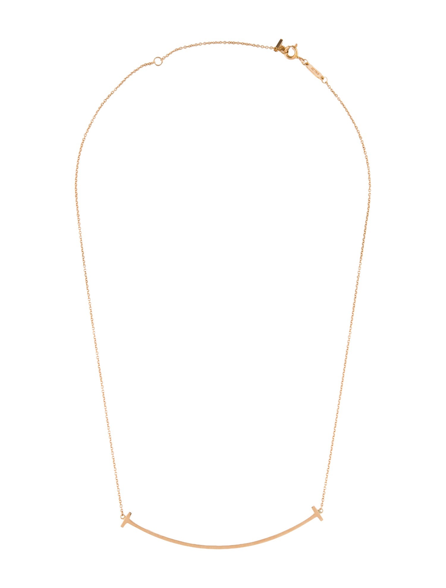 Tiffany & Co. 18K Large T Smile Collar Necklace
