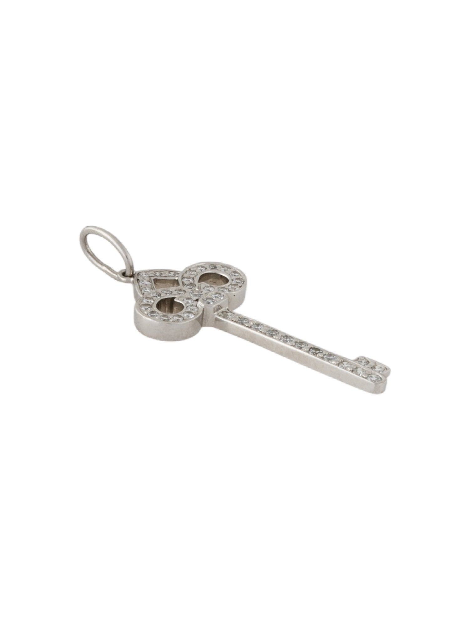 Tiffany & Co. Platinum Diamond Key Charm Pendant