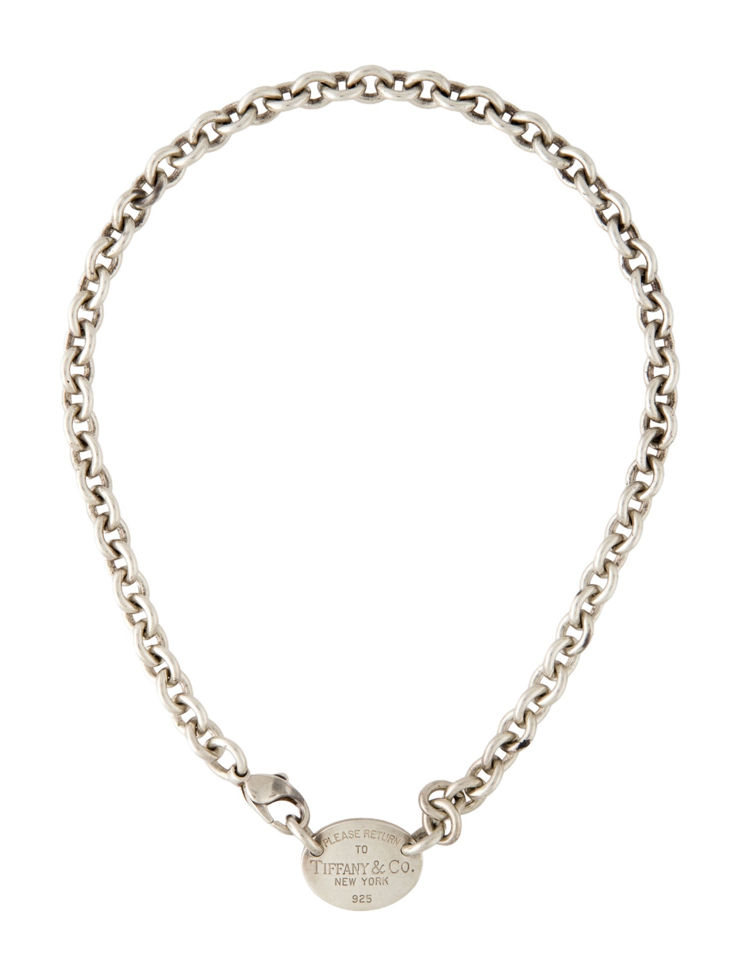 Tiffany & Co. Oval Tag Choker Necklace