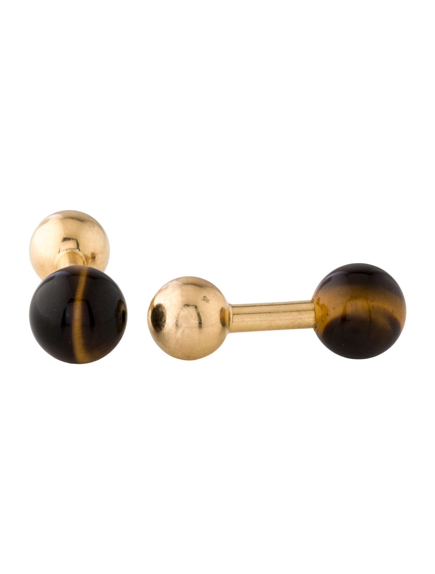 Tiffany & Co. Vintage 14K Tiger's Eye Quartz Cufflinks