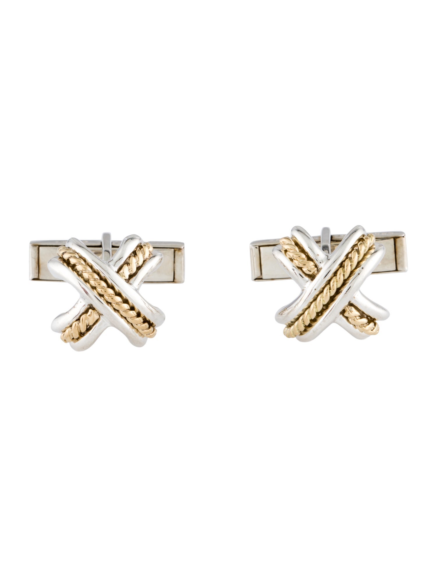 Tiffany & Co. Vintage Two-Tone X Cufflinks