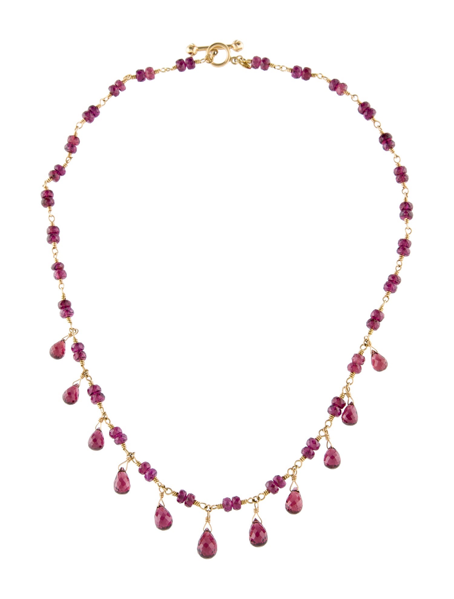 Tiffany & Co. 18K Rhodolite Station Collar Necklace
