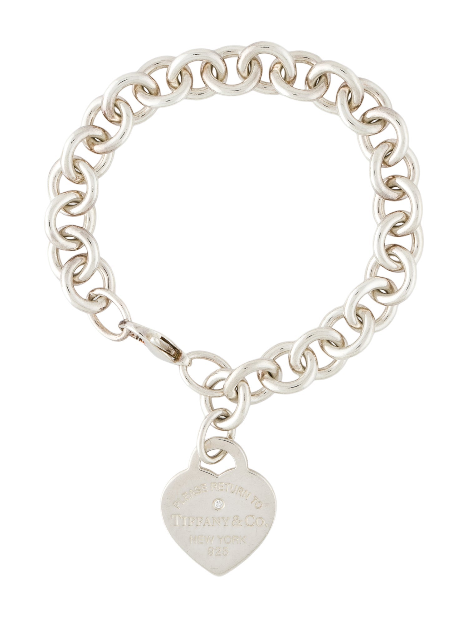 Tiffany & Co. Diamond Heart Tag Bracelet