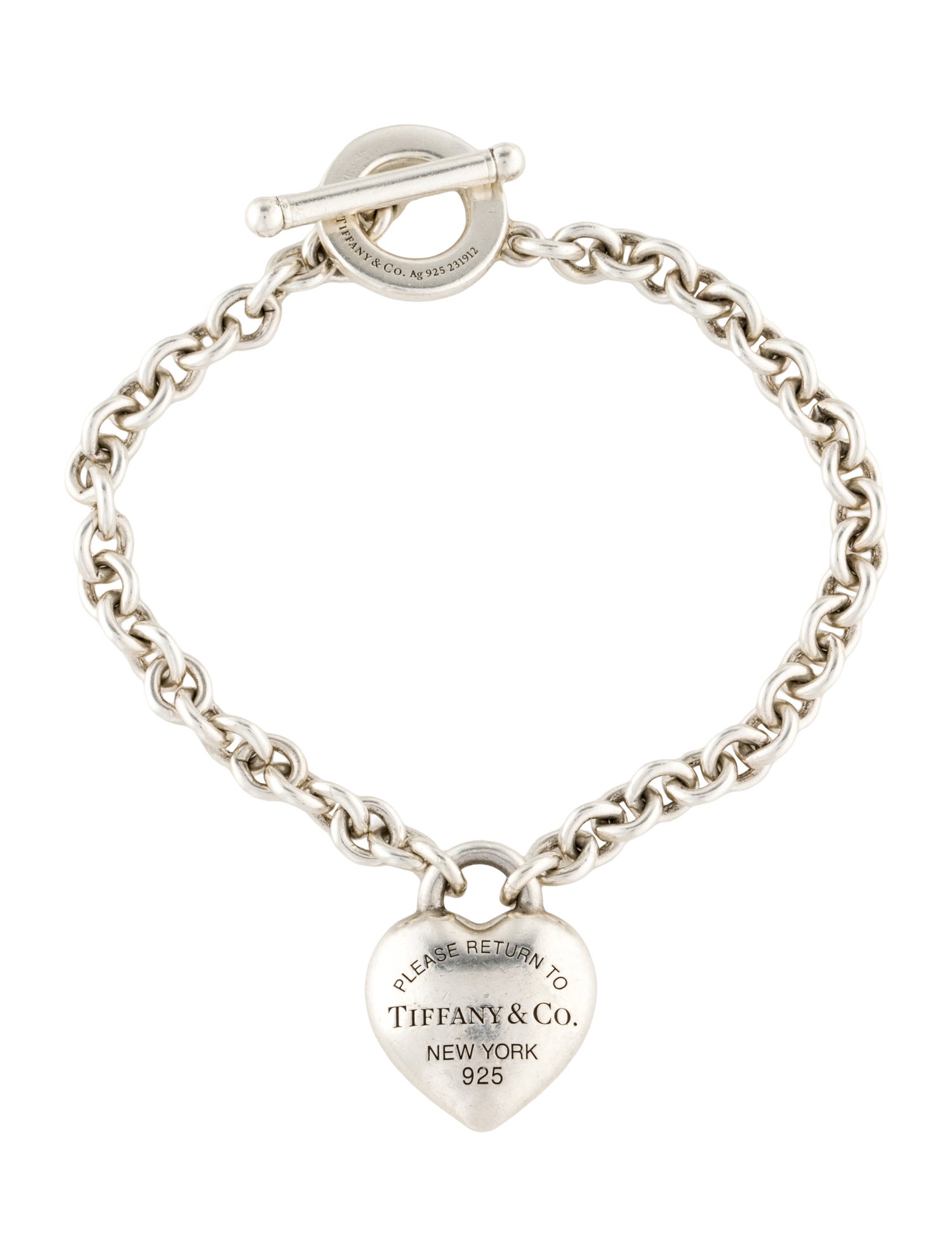 Tiffany & Co. Full Heart Toggle Charm Bracelet