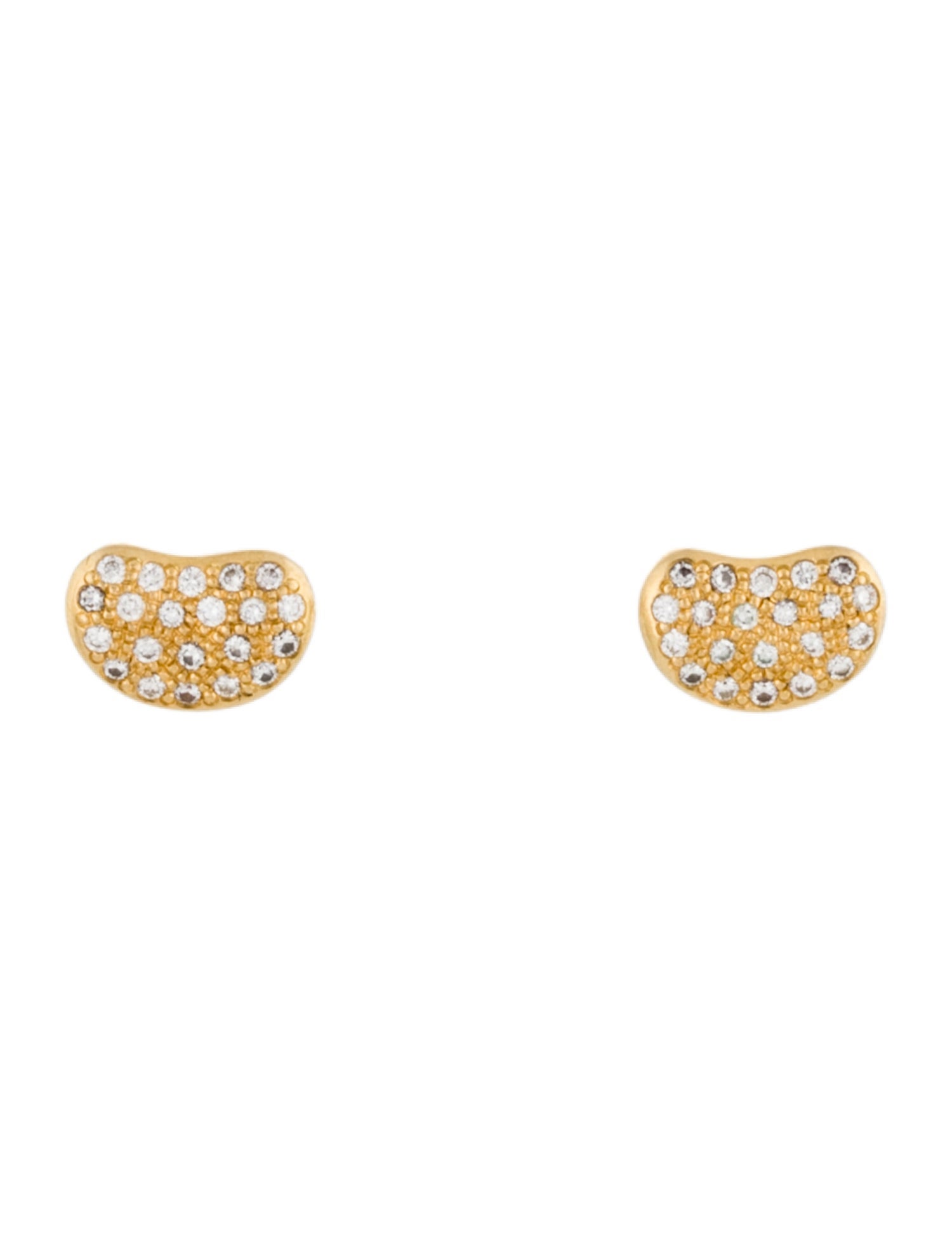 Tiffany & Co. 18K Diamond Bean Design Earrings