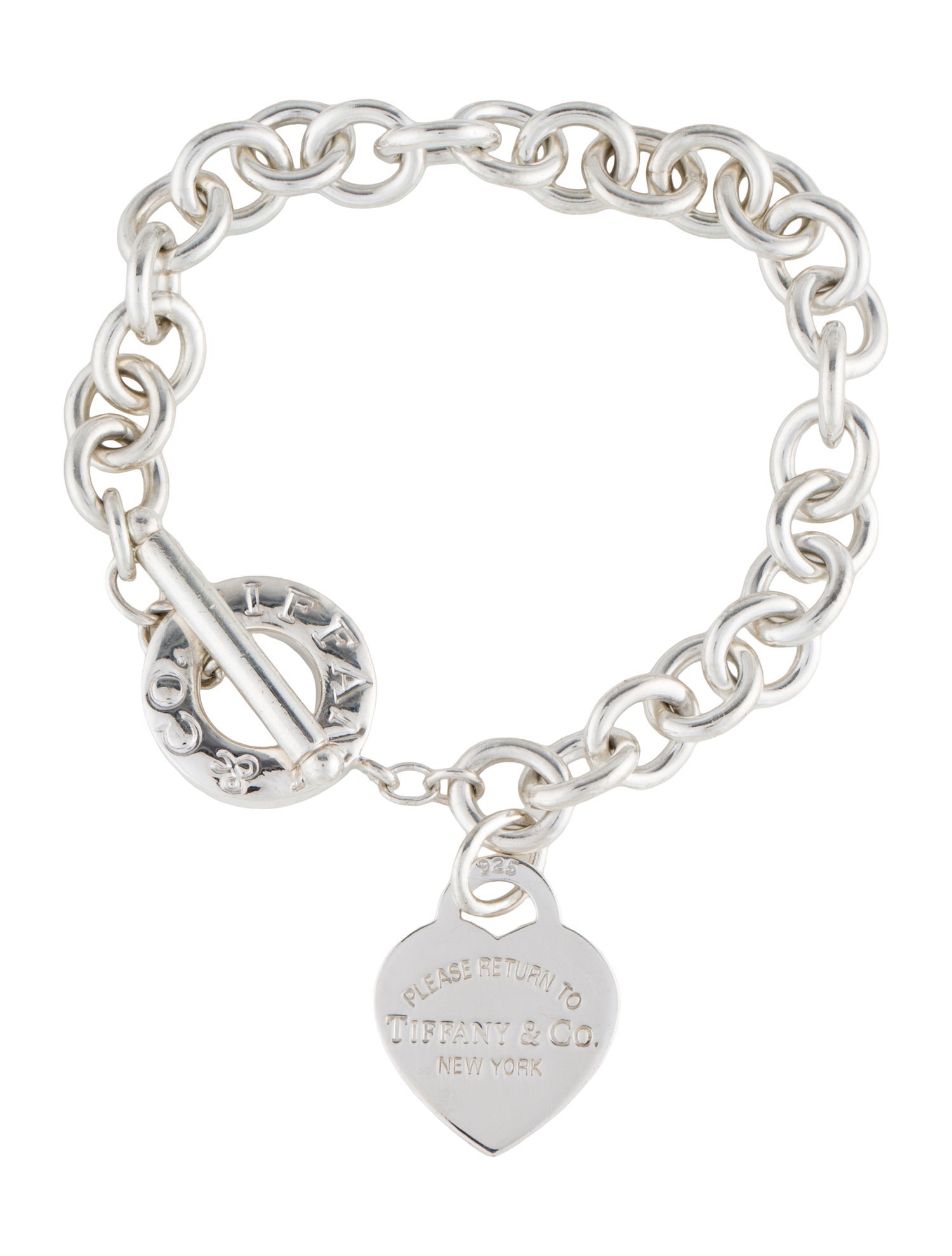Tiffany & Co. Heart Tag Charm Toggle Bracelet