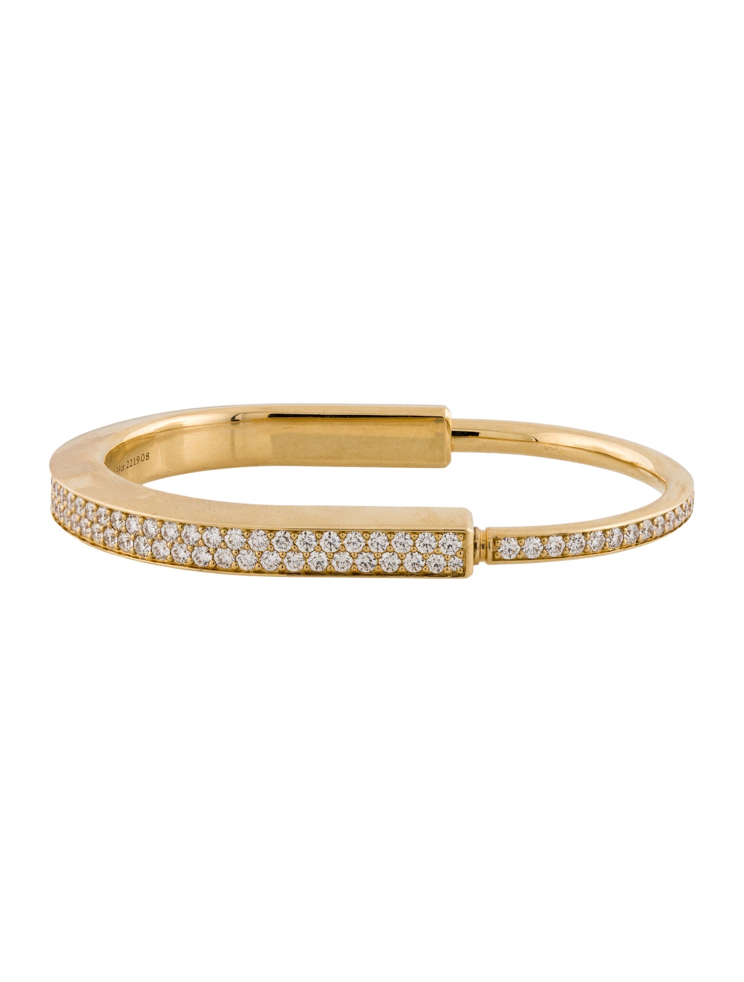 Tiffany & Co. 18K Diamond Full Pavé Lock Bangle Bracelet