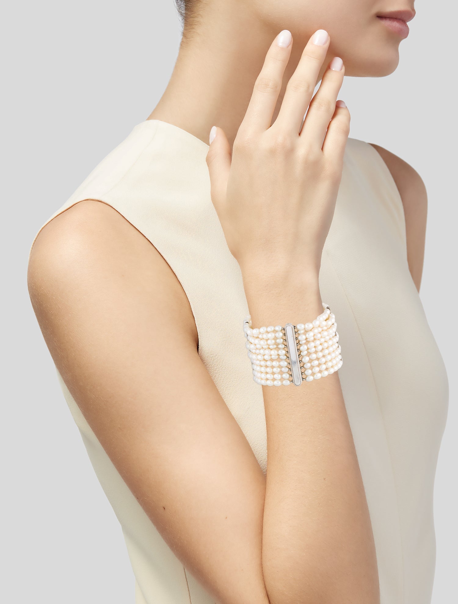 Tiffany & Co. Pearl Ziegfeld 10 Row Bracelet