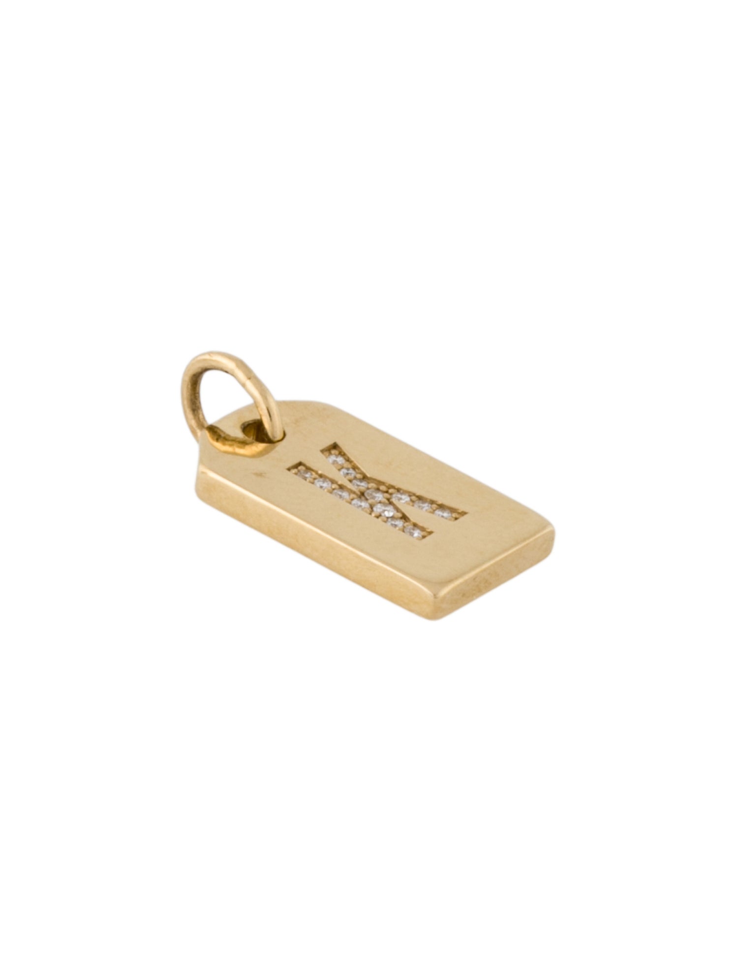 Tiffany & Co. 18K Diamond Mini Alphabet 'K' Tag Charm