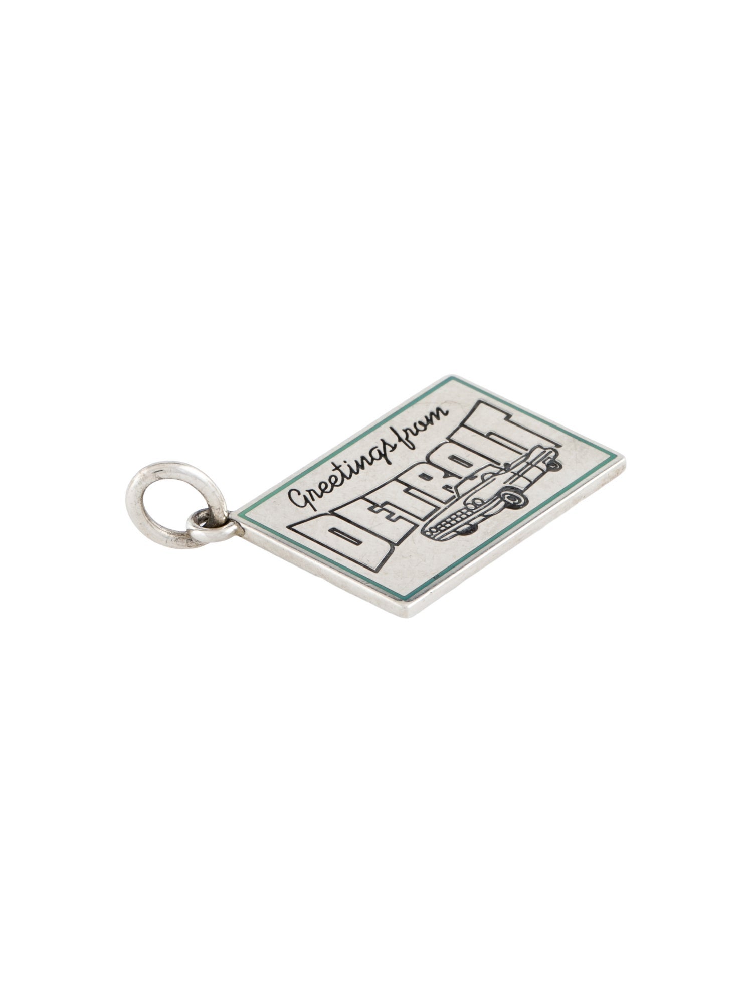 Tiffany & Co. Enamel 'Greetings From Detroit' Postcard Charm