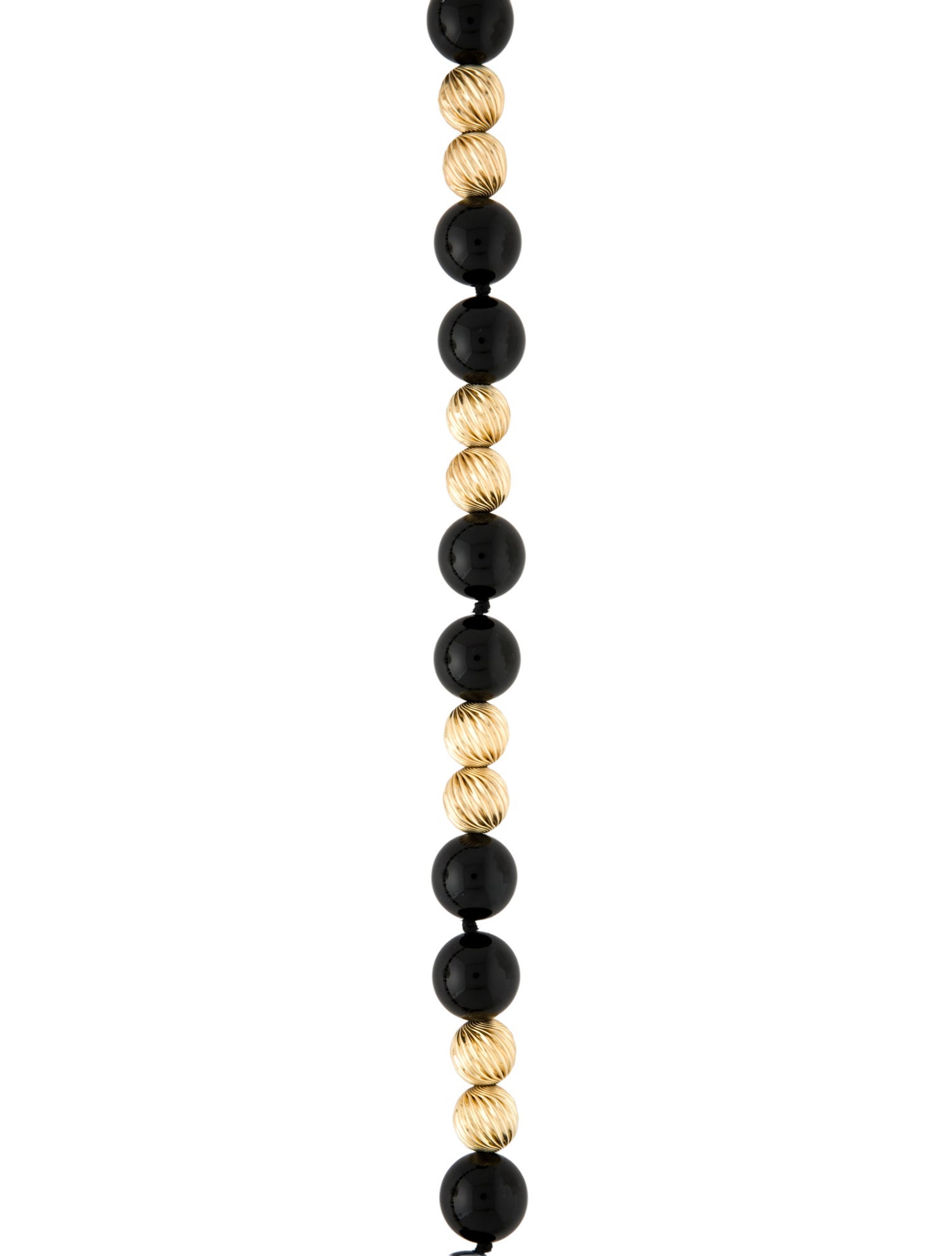 Tiffany & Co. Vintage 14K Onyx Bead Necklace