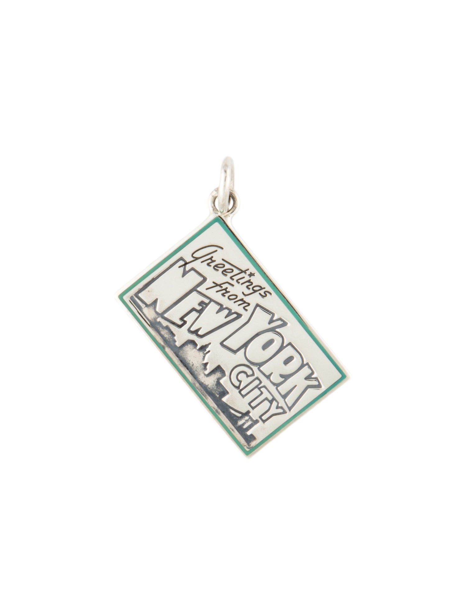 Tiffany & Co. Enamel "Greeting From New York" Post Card Charm
