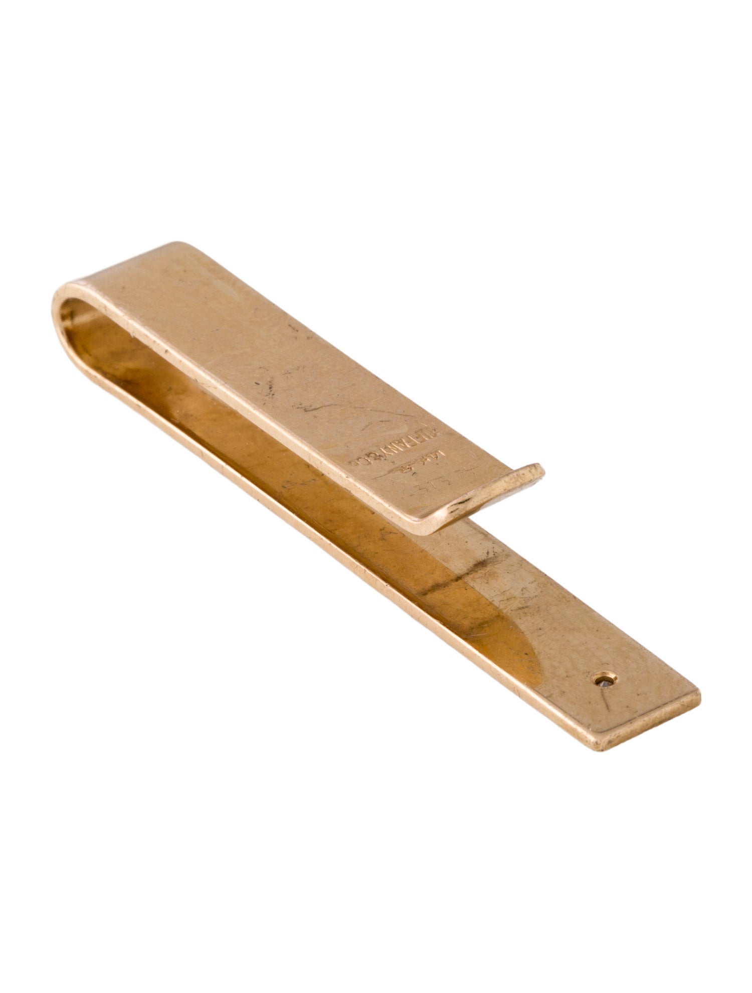 Tiffany & Co. Vintage 14K Diamond Tie Clip