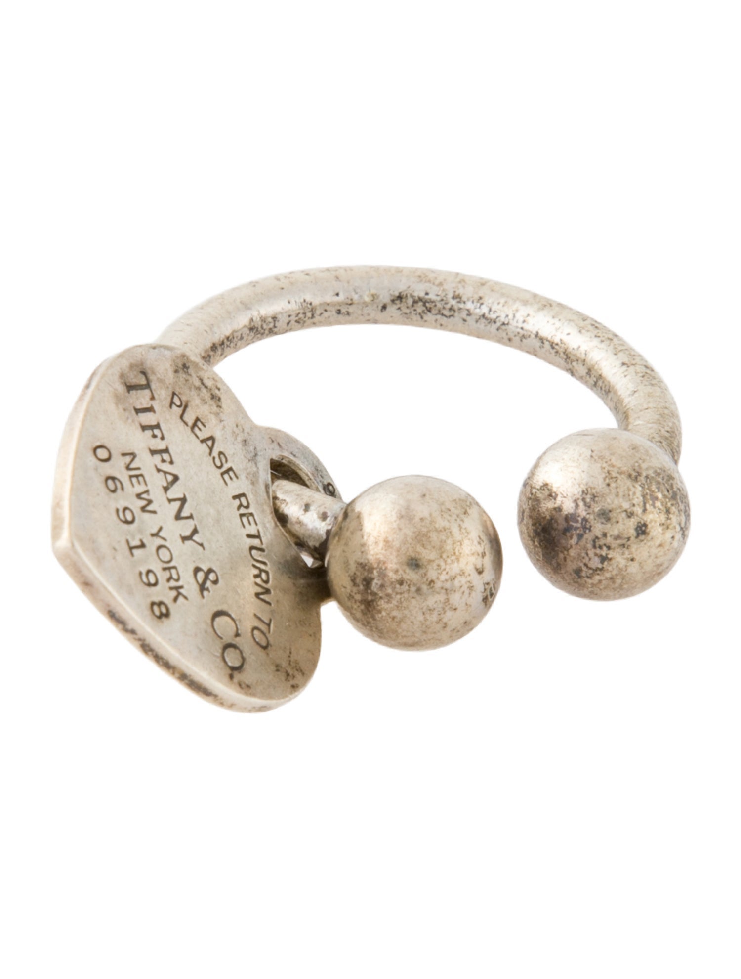 Tiffany & Co. Antiqued Sterling Silver Keyring