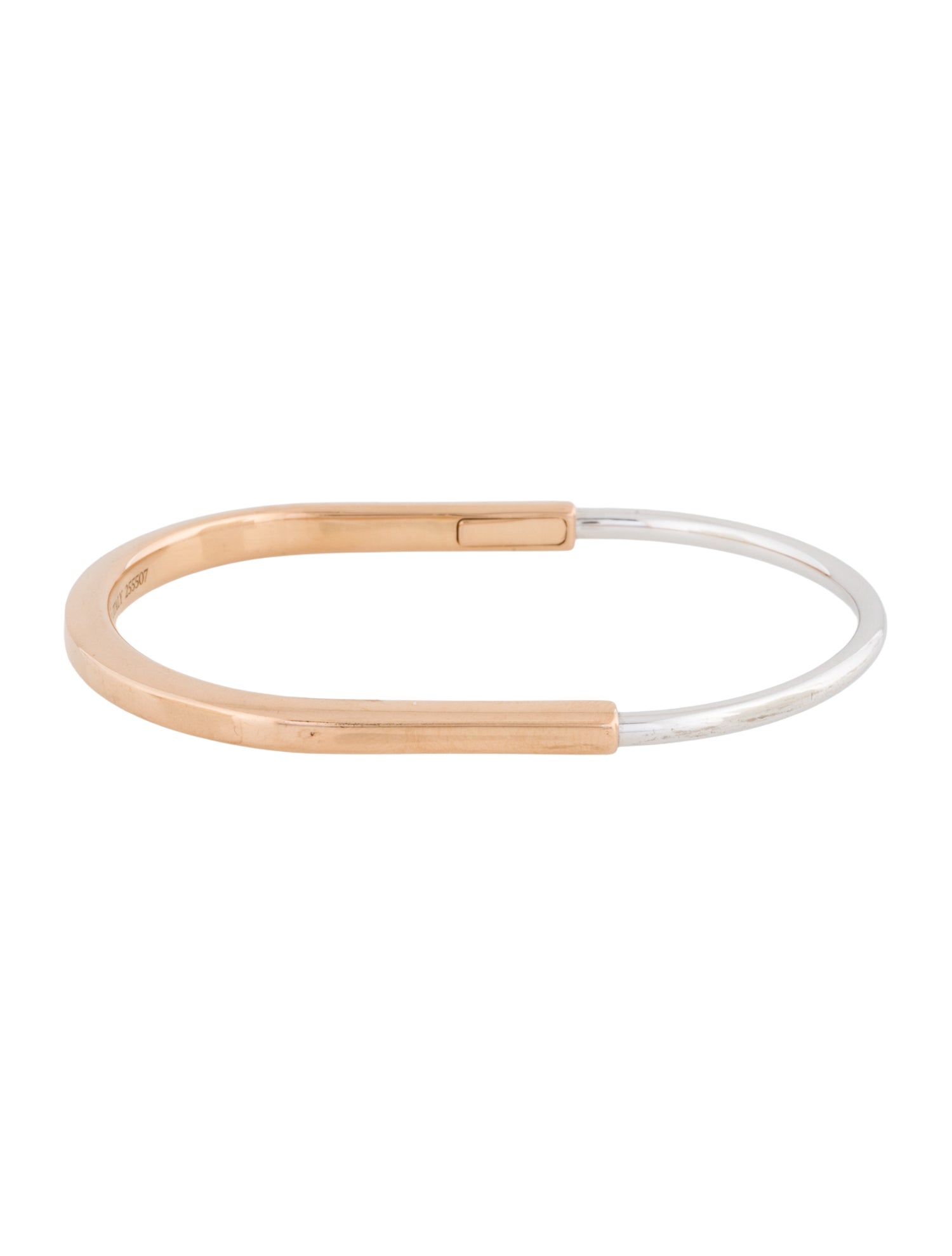 Tiffany & Co. 18K Lock Narrow Bangle Bracelet