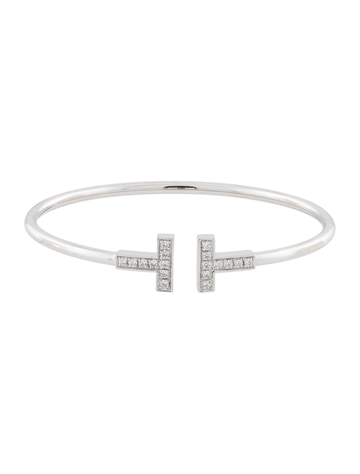 Tiffany & Co. 18K Diamond T Wire Bracelet