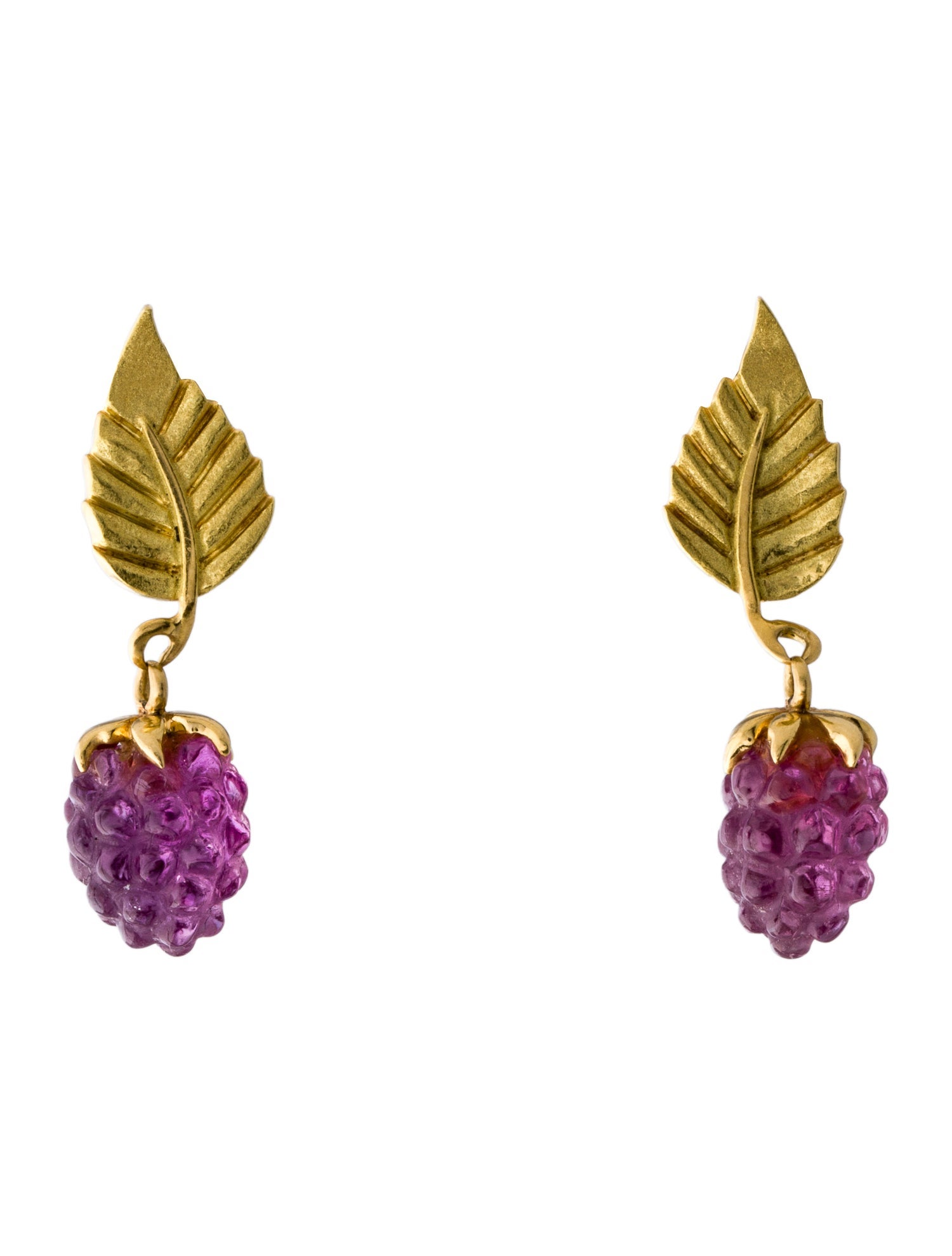 Tiffany & Co. 18K Tourmaline Raspberry Drop Earrings