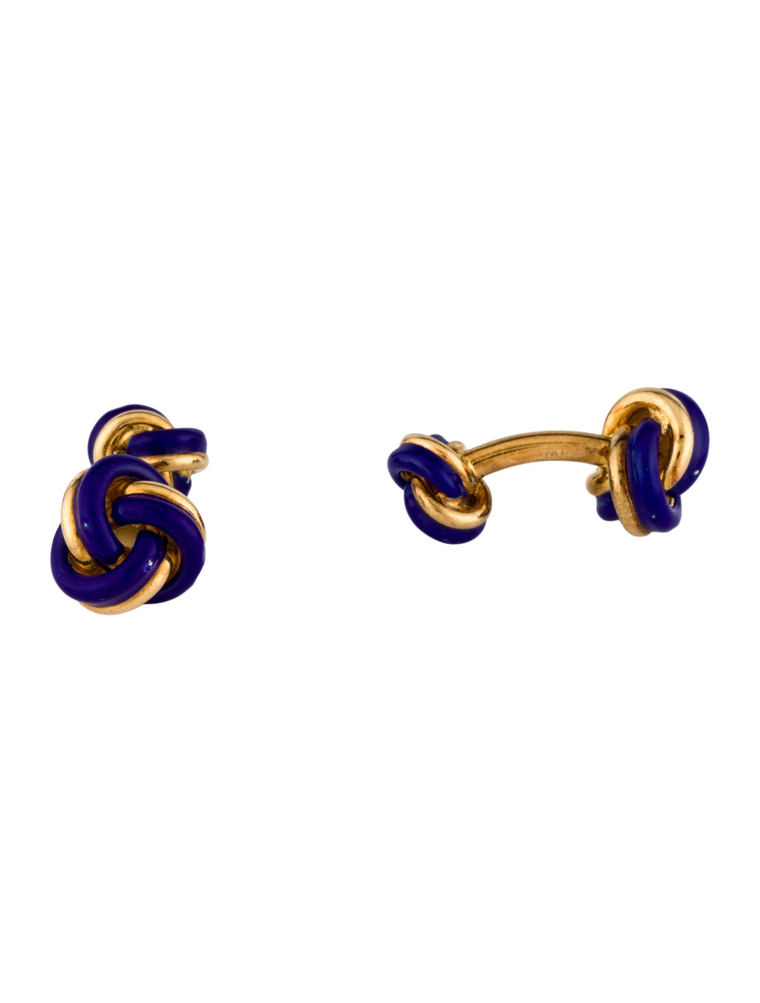 Tiffany & Co. Vintage 18K Enamel Knot Cufflinks