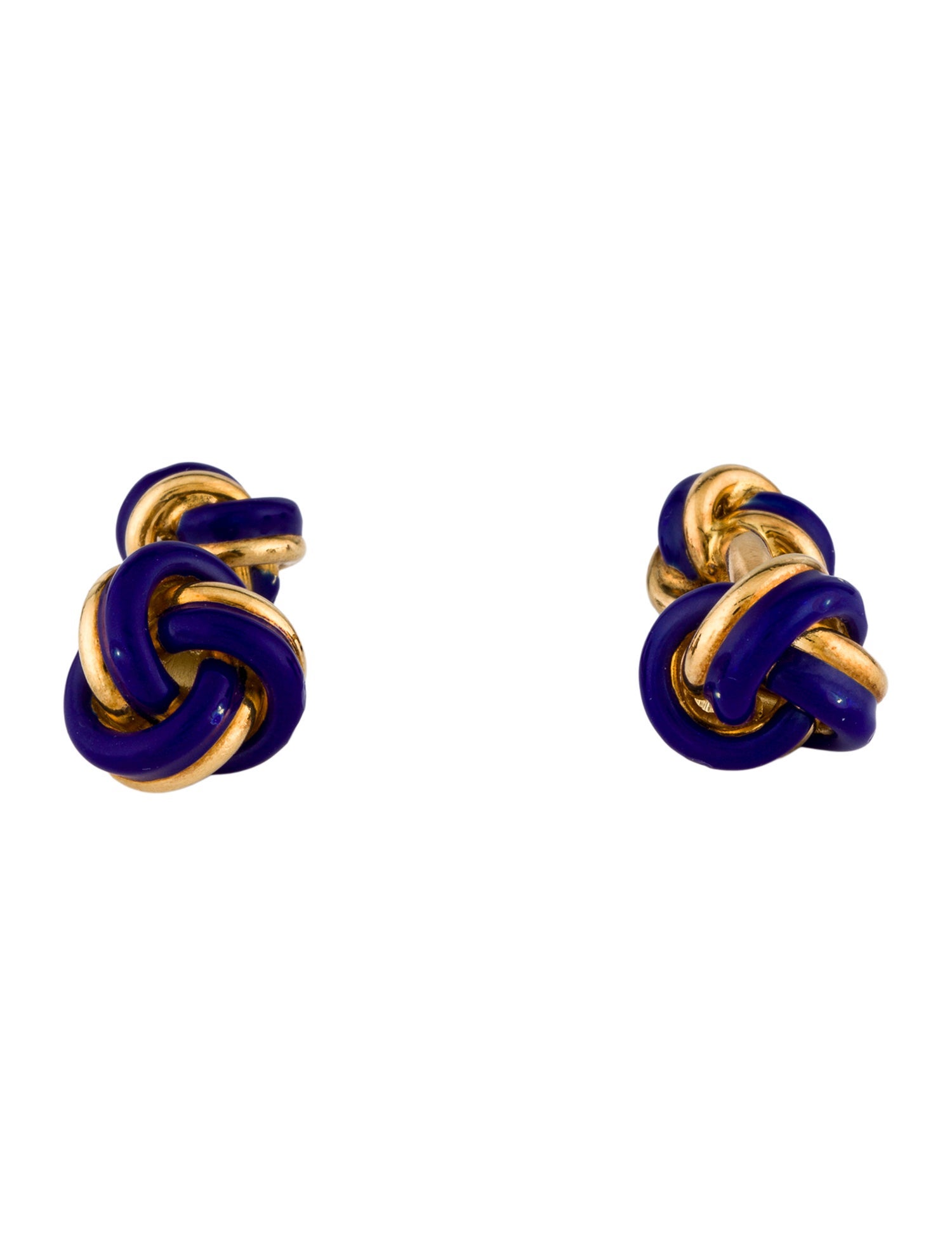 Tiffany & Co. Vintage 18K Enamel Knot Cufflinks