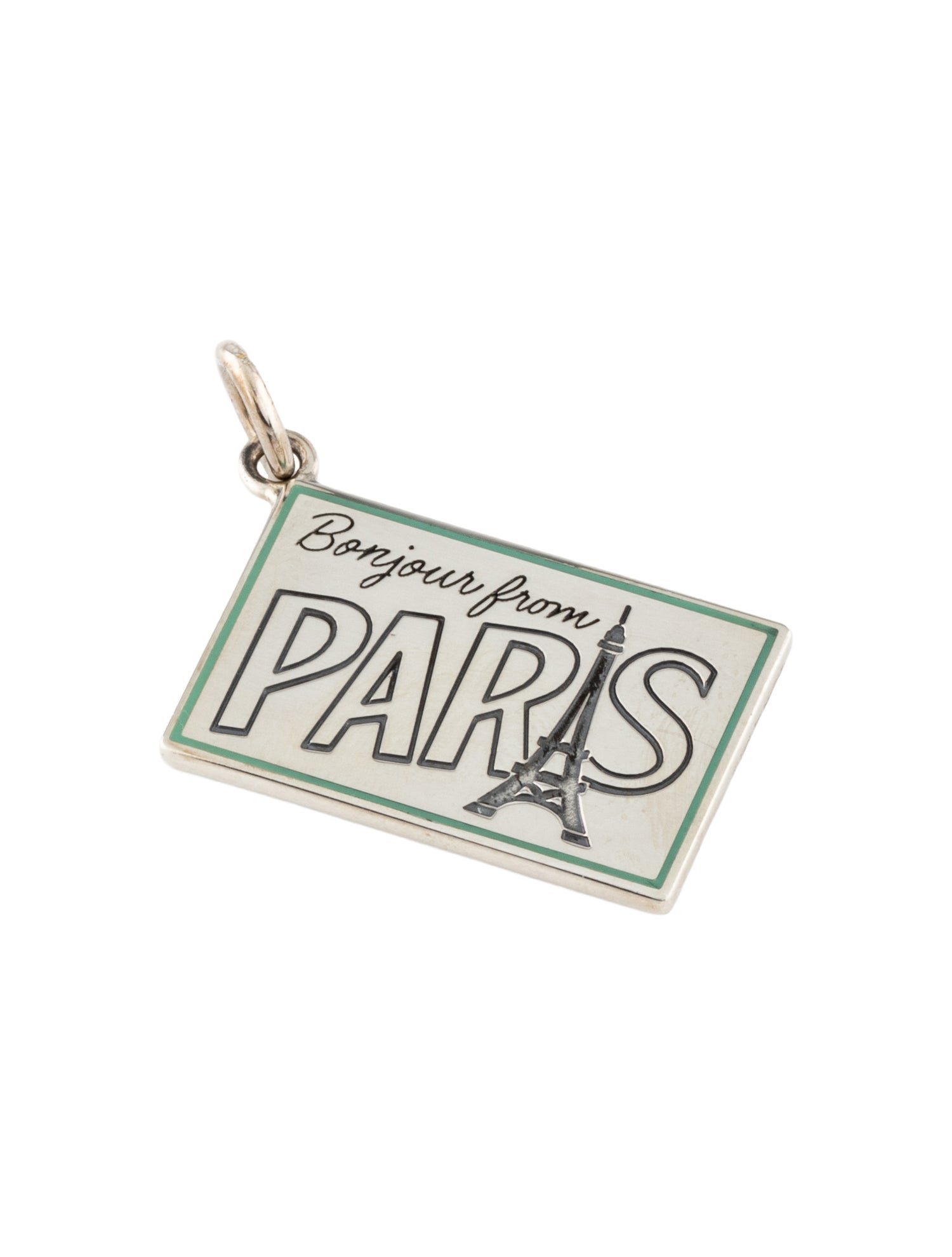 Tiffany & Co. Enamel 'Bonjour from Paris' Postcard Charm