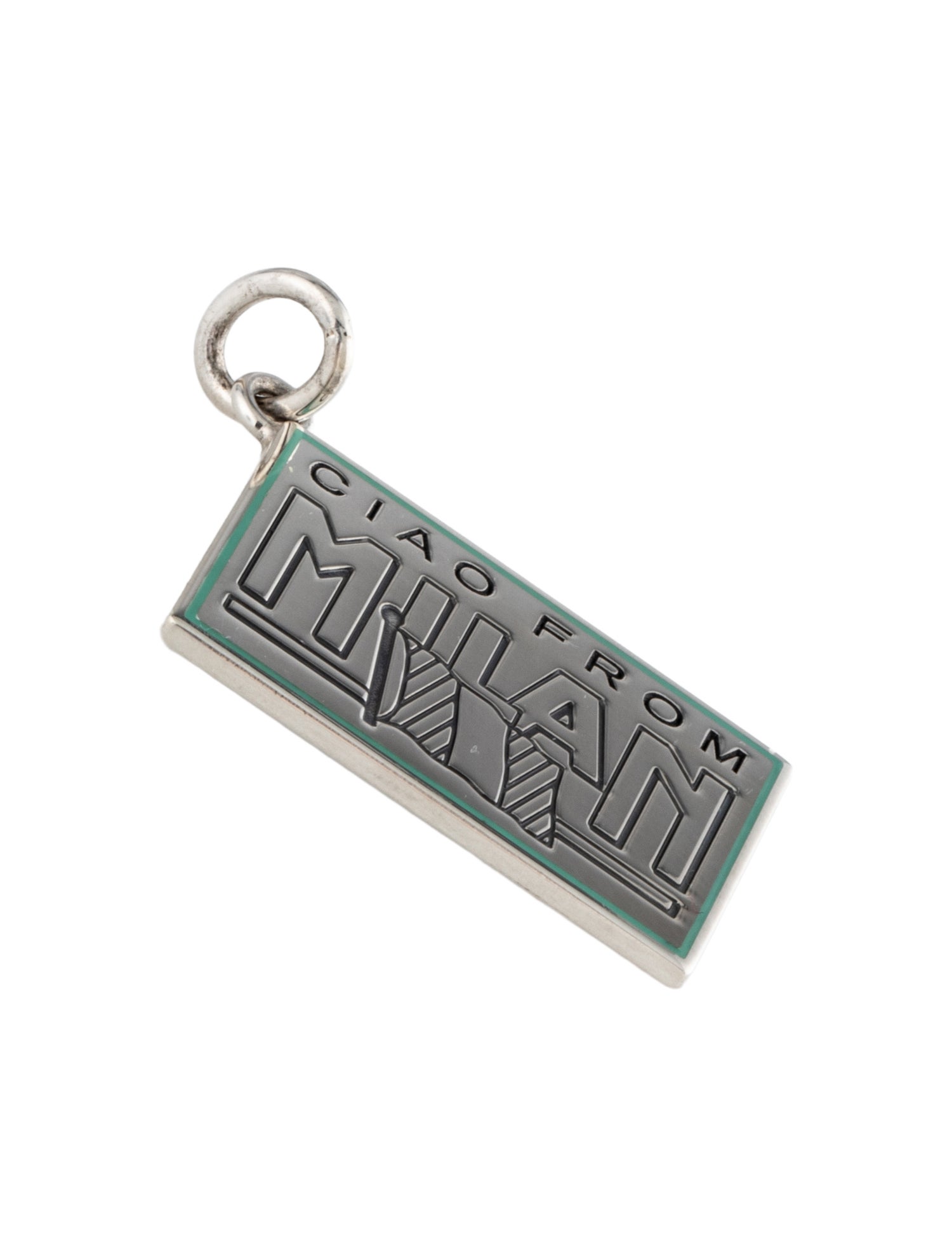 Tiffany & Co. Enamel 'Ciao from Milan' Postcard Charm