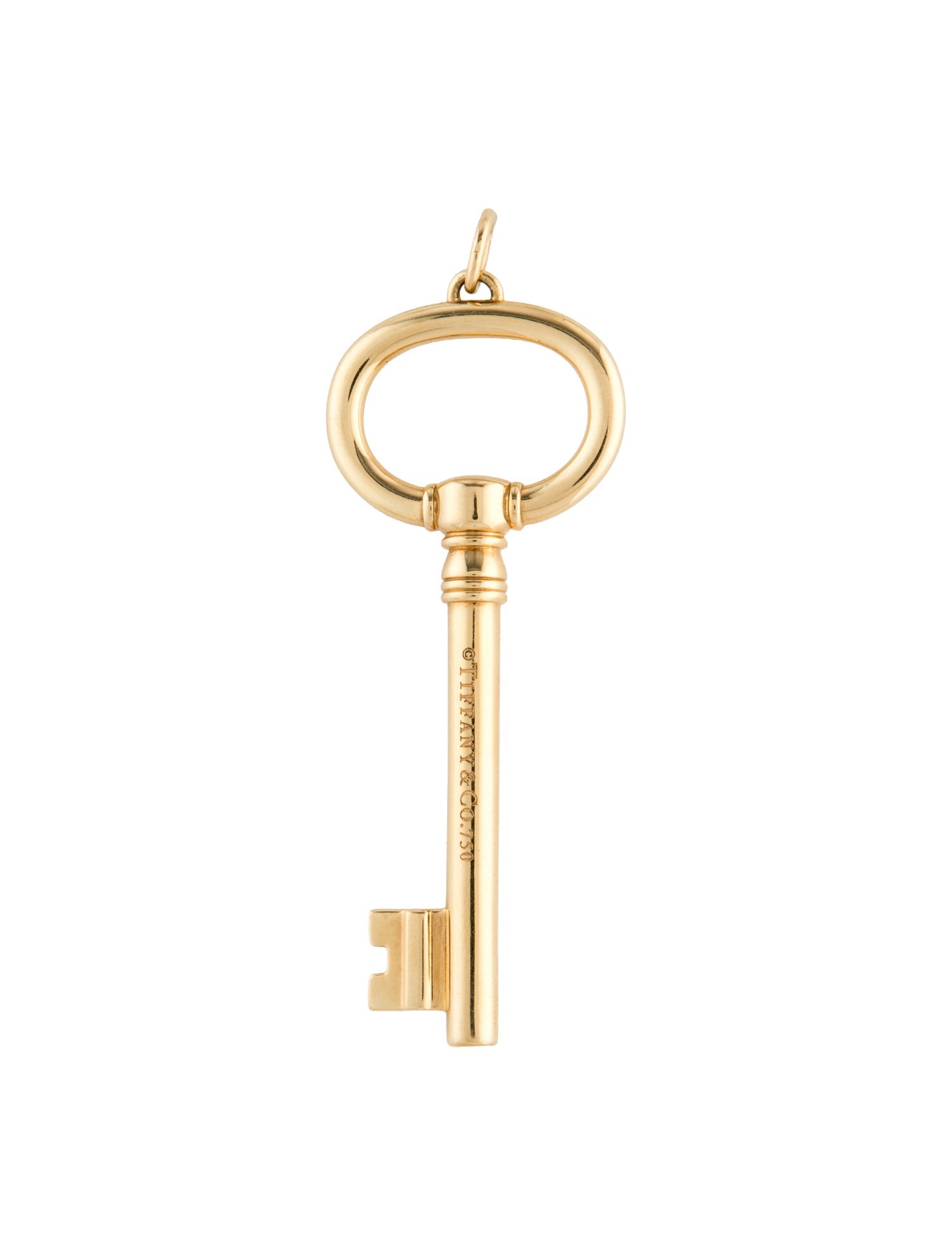 Tiffany & Co. 18K Large Oval Key Pendant Necklace