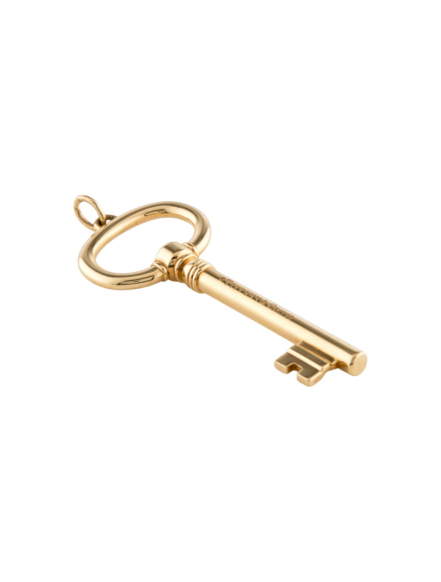 Tiffany & Co. 18K Large Oval Key Pendant Necklace