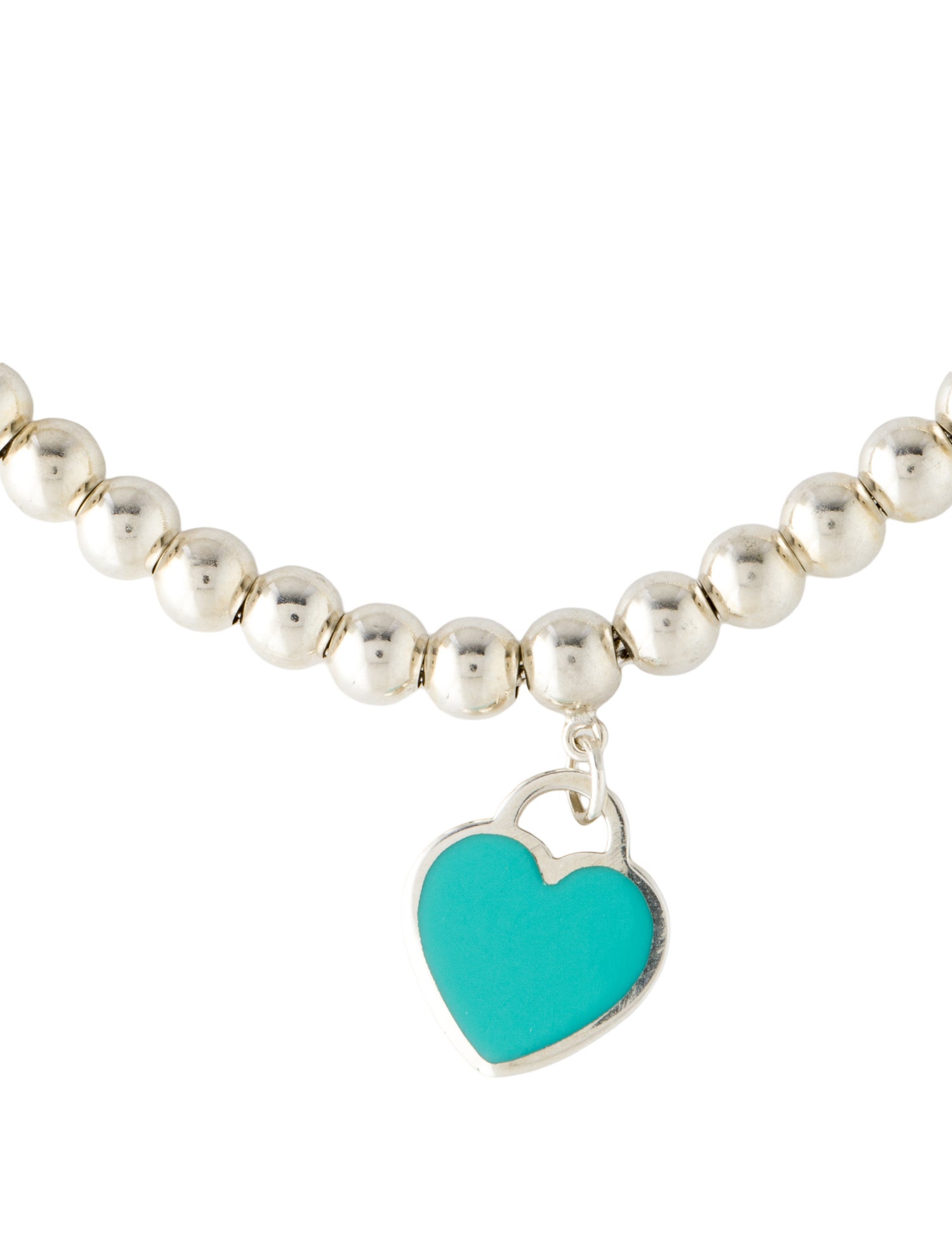 Tiffany & Co. Enamel Heart Tag Bead Bracelet