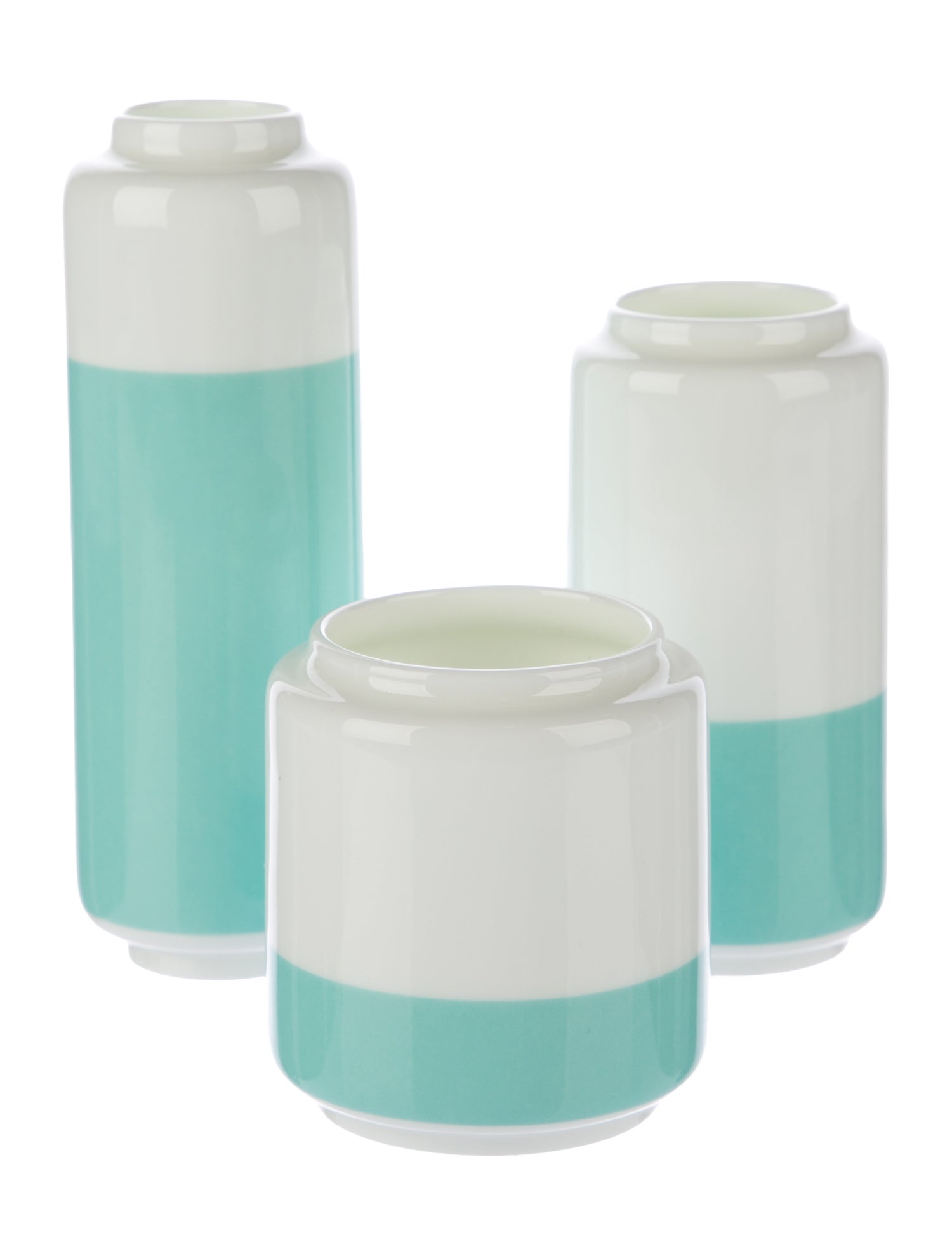Tiffany & Co. 3-Piece Colorblock Bone China Vase Set