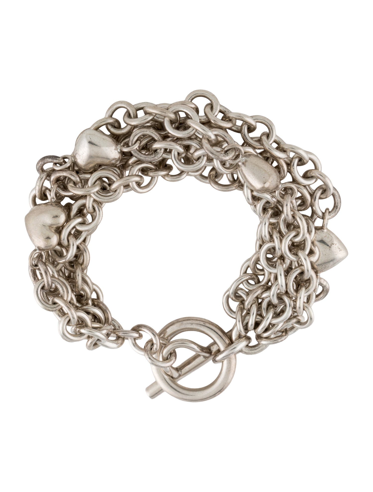 Tiffany & Co. Puffed Heart Multistrand Toggle Bracelet