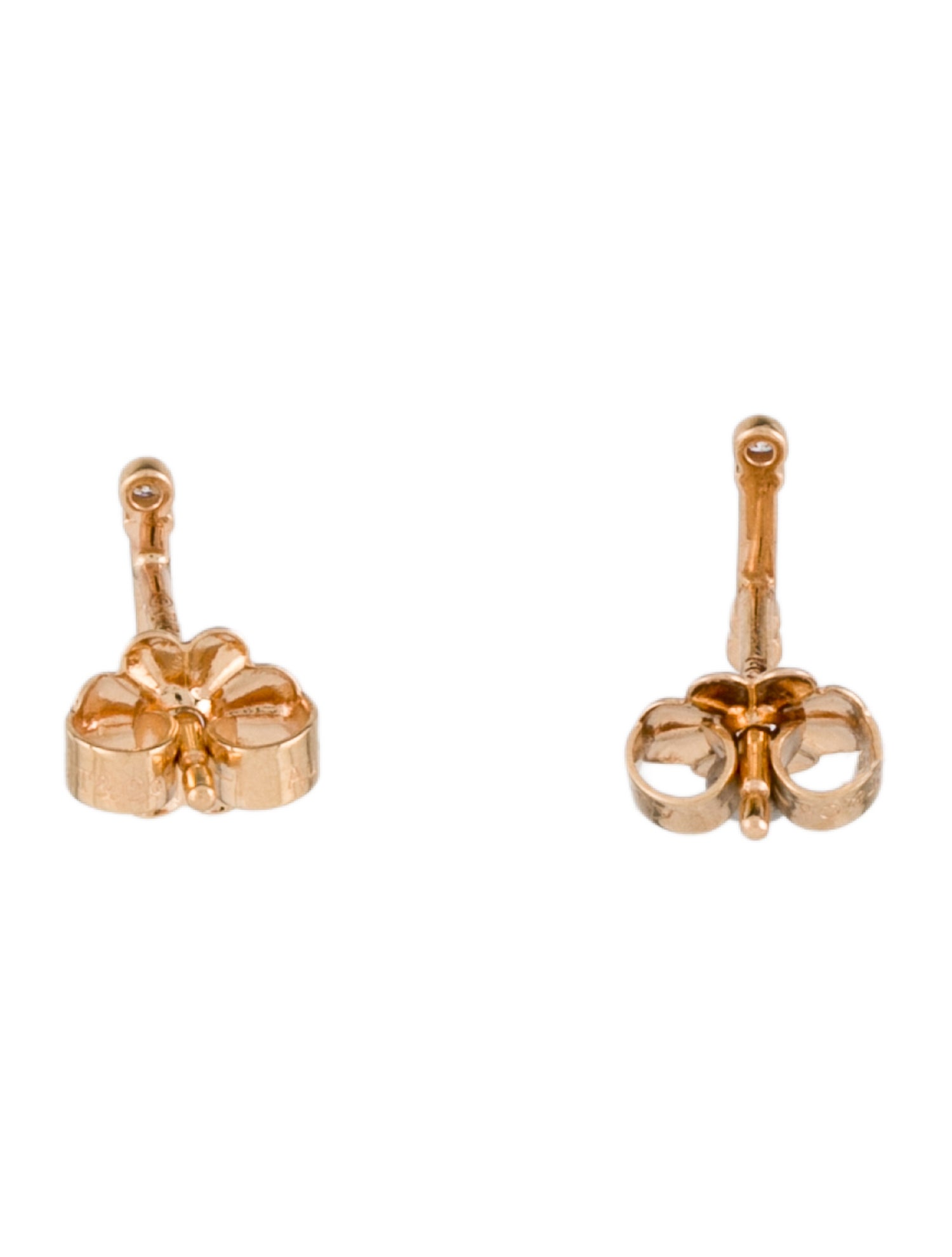 Tiffany & Co. 18K Diamond Fleur de Lis Key Bar Stud Earrings