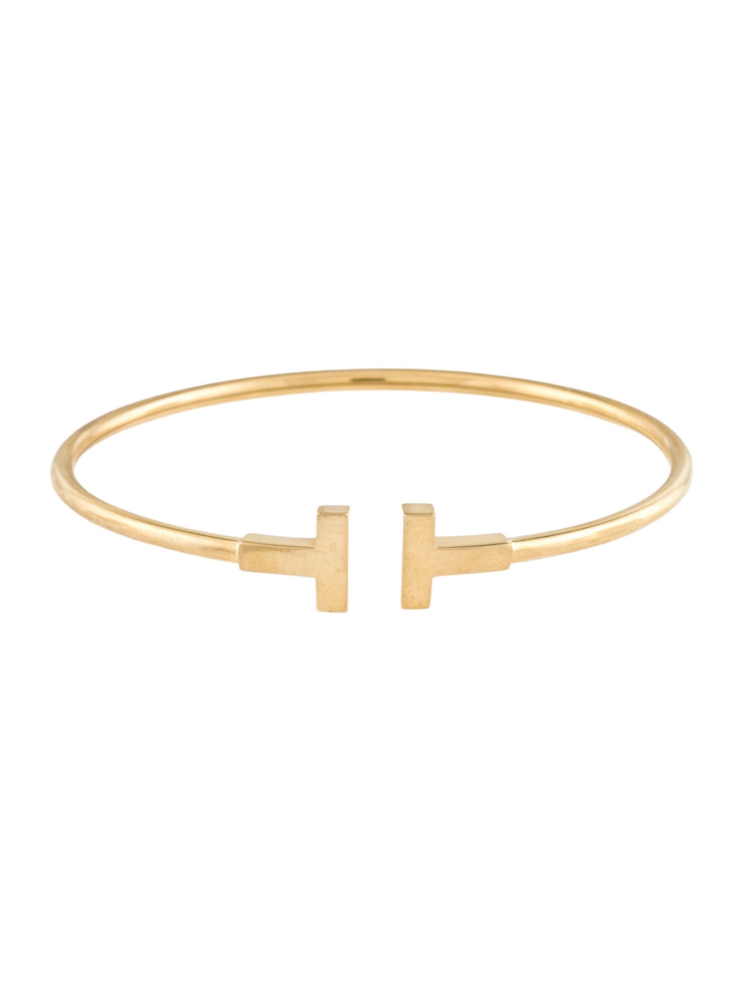 Tiffany & Co. 18K Narrow T Wire Cuff Bracelet