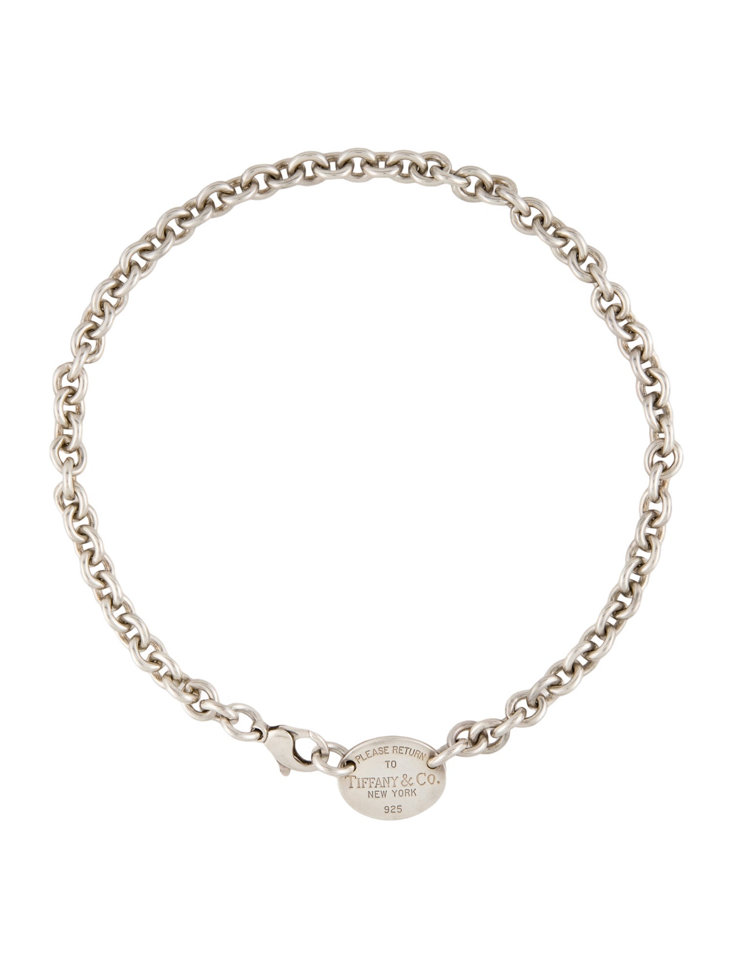 Tiffany & Co. Oval Tag Station Necklace