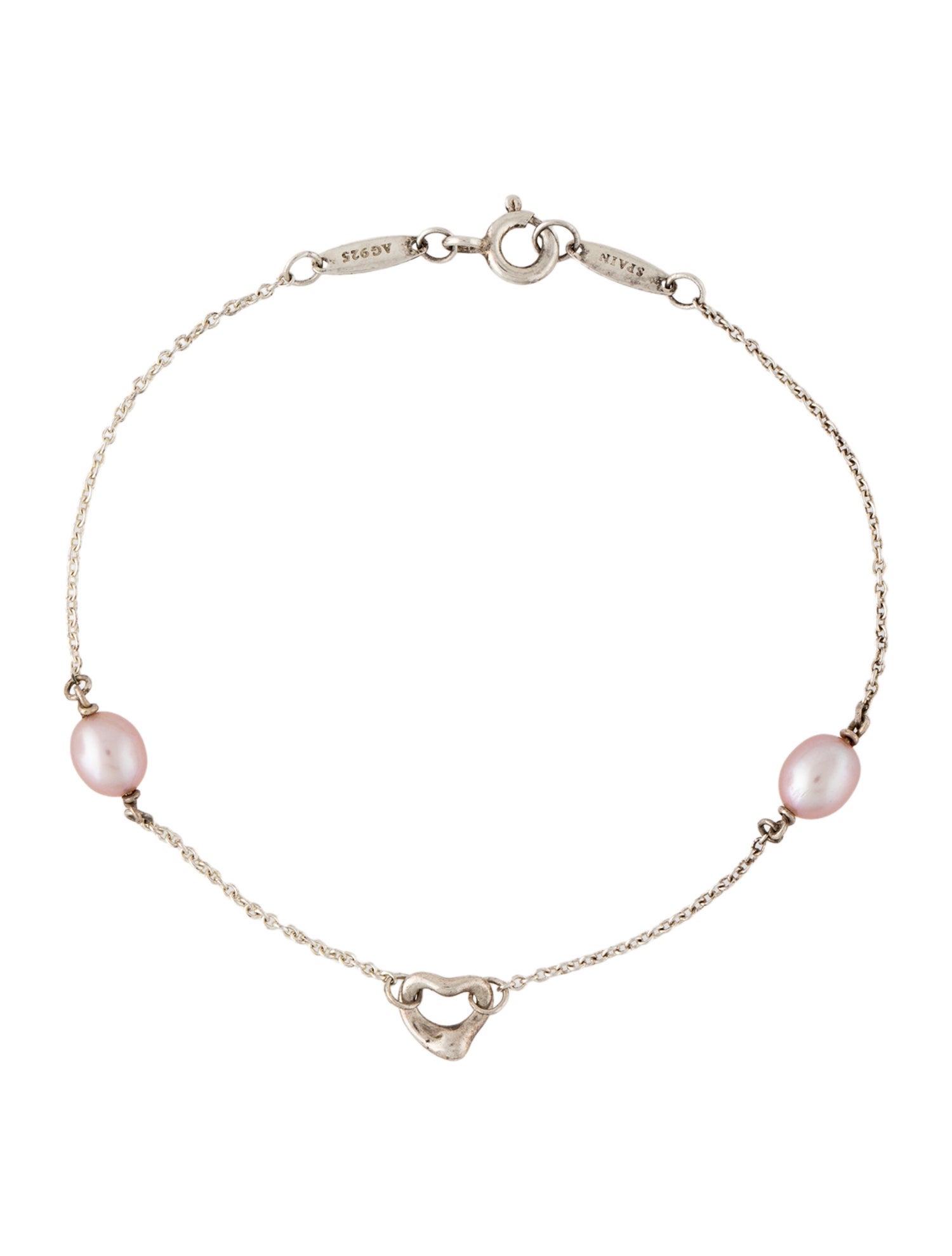 Tiffany & Co. Pearls by the Yard Open Heart Station Bracelet