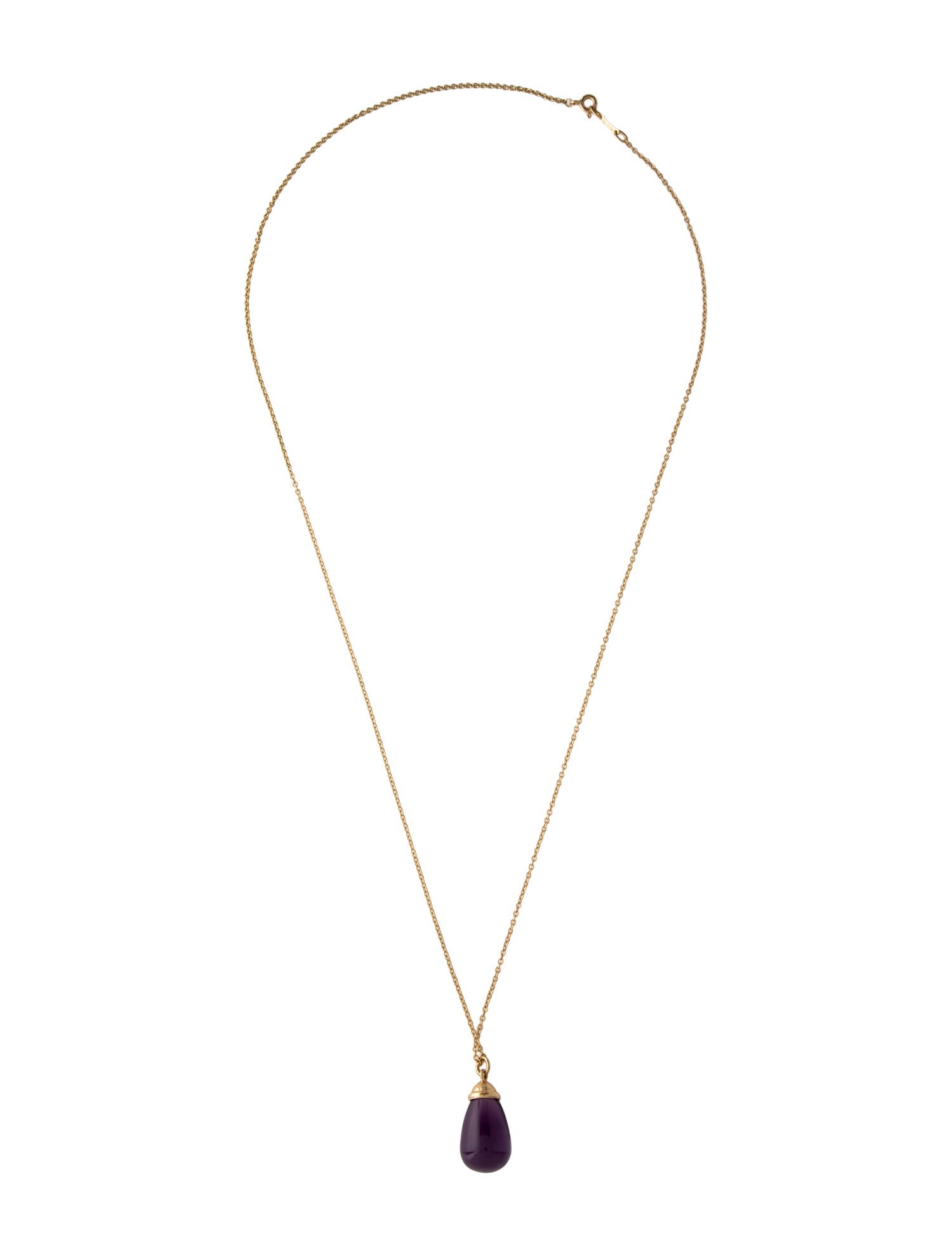 Tiffany & Co. 18K Amethyst Drop Pendant Necklace