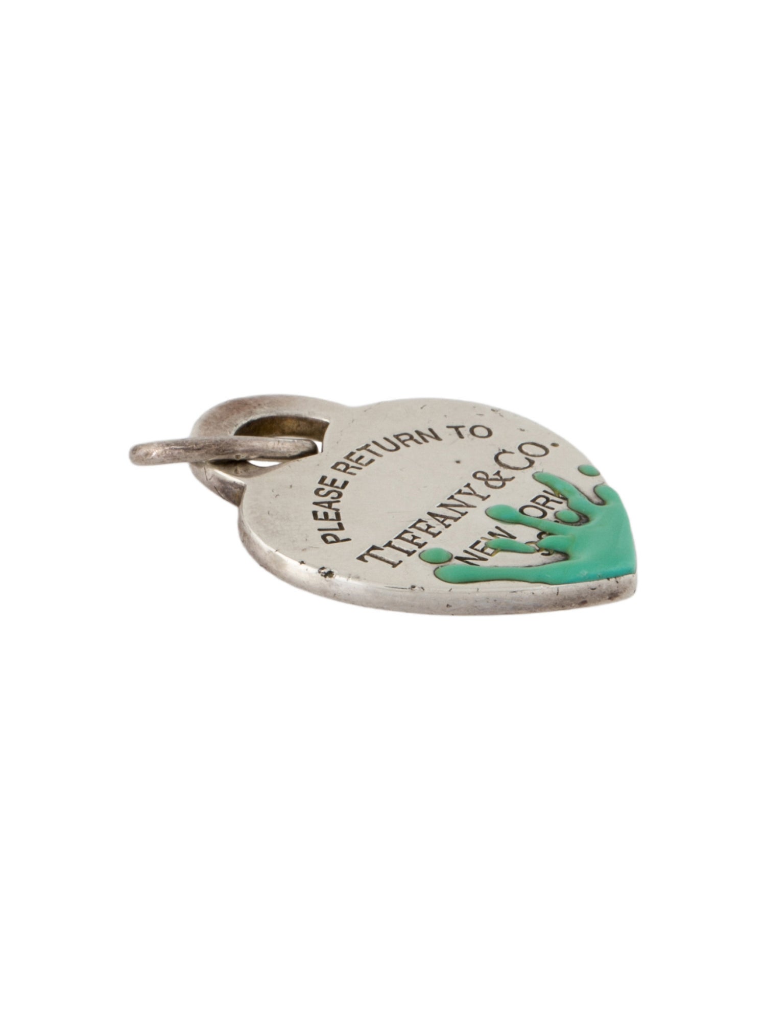 Tiffany & Co. Enamel Color Splash Heart Tag Charm Pendant